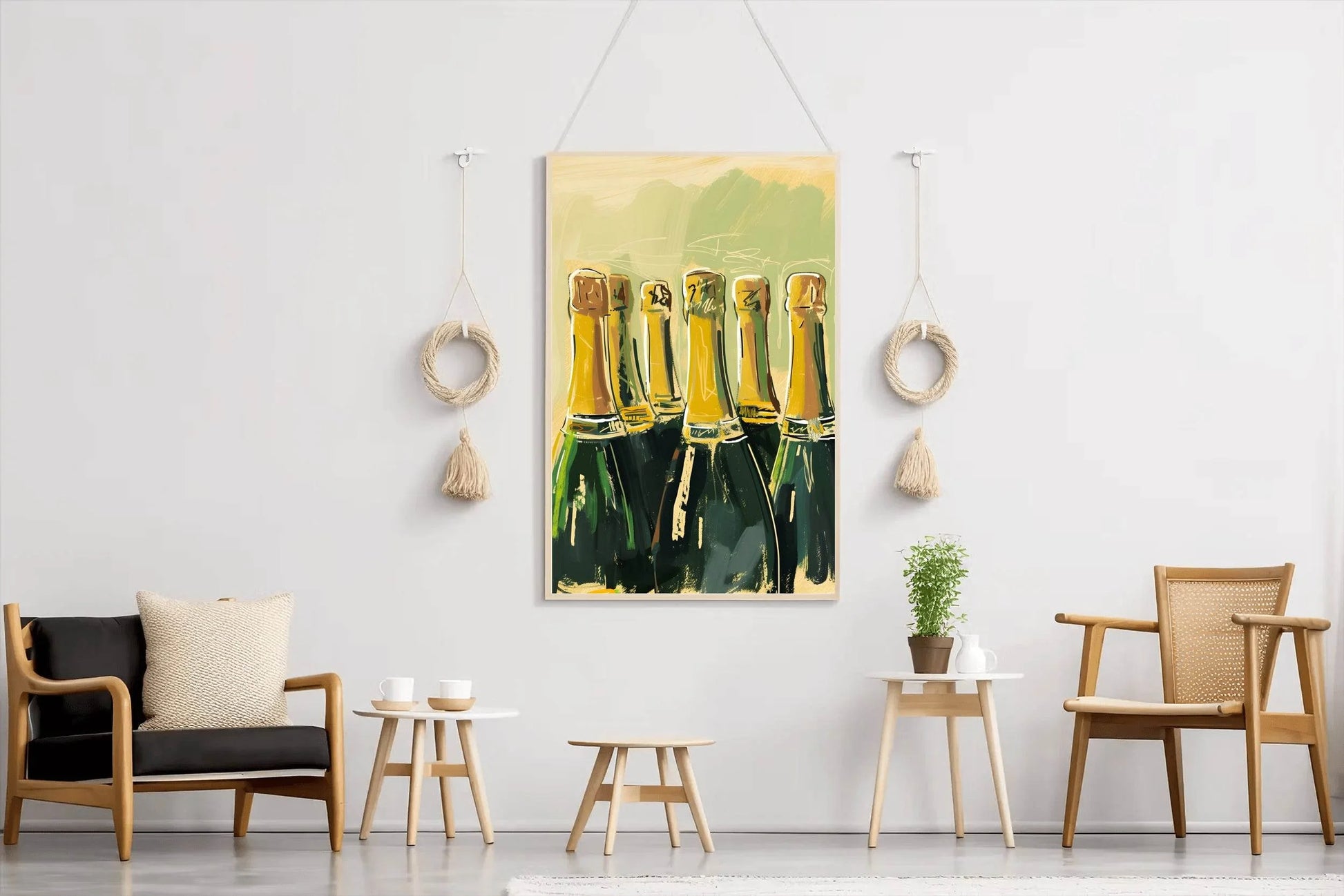 Champagne Bottles Wall Art - beink online art store