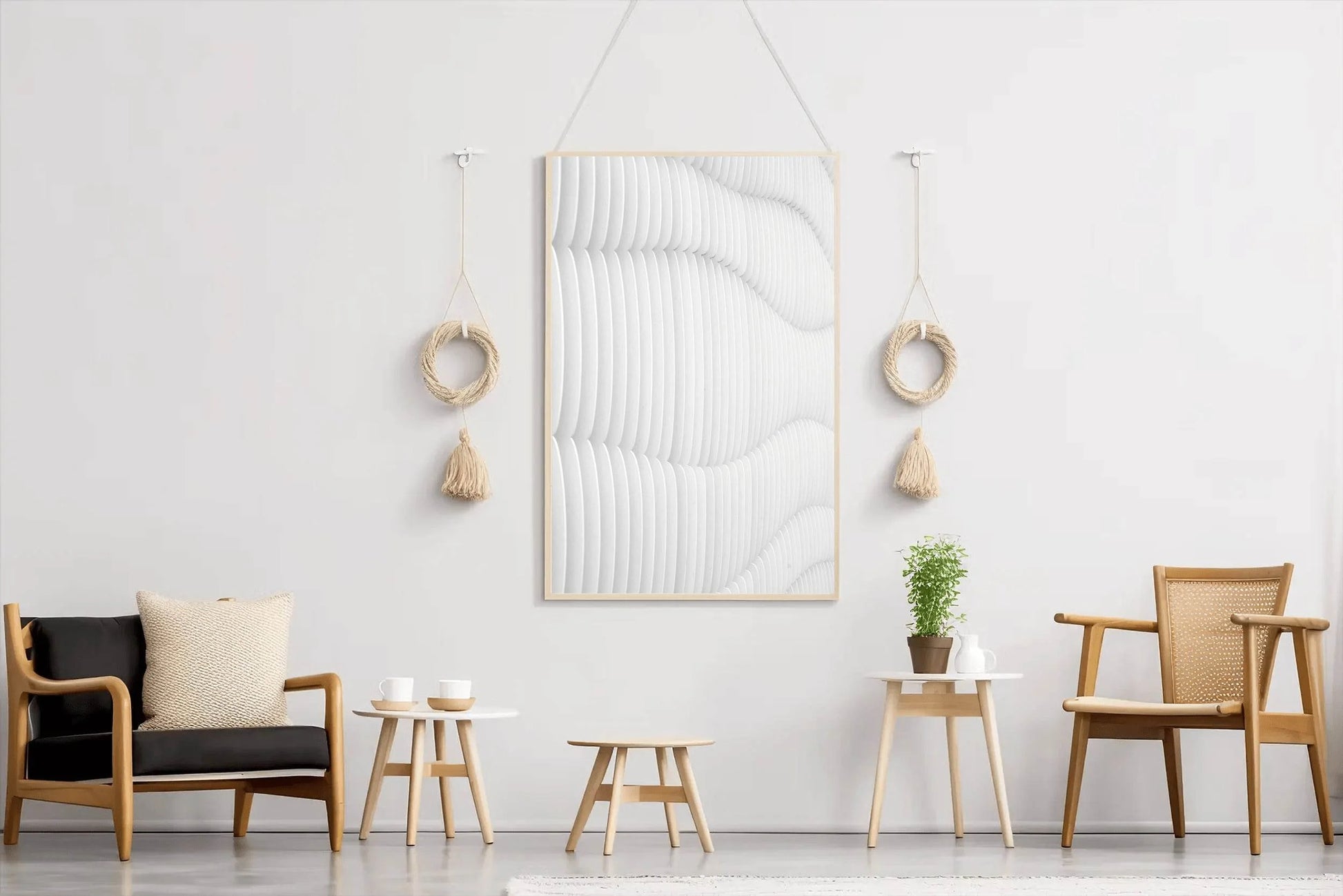 White Texture Flow Abstract Wall Art - beink online art store