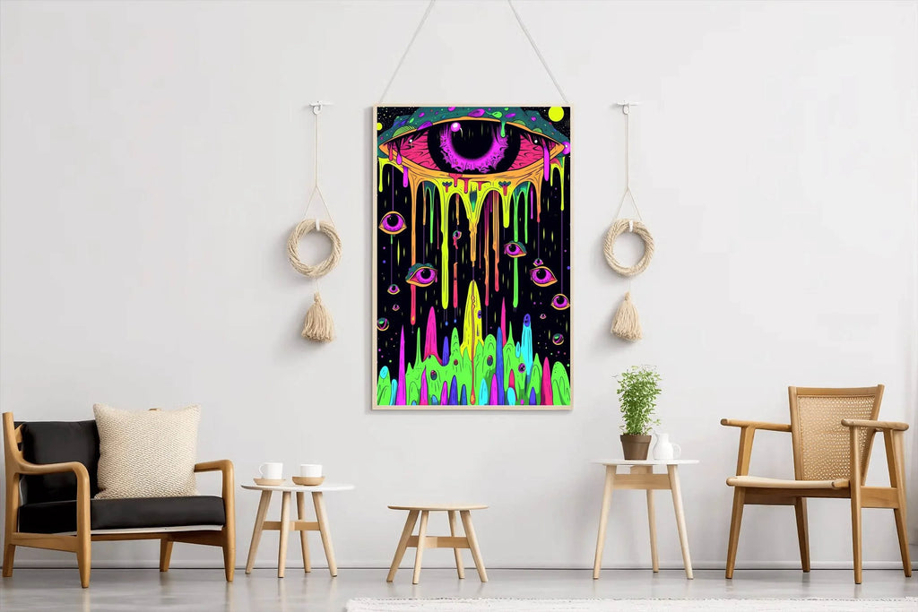 Neon Psychedelic Eye Wall Art - beink online art store