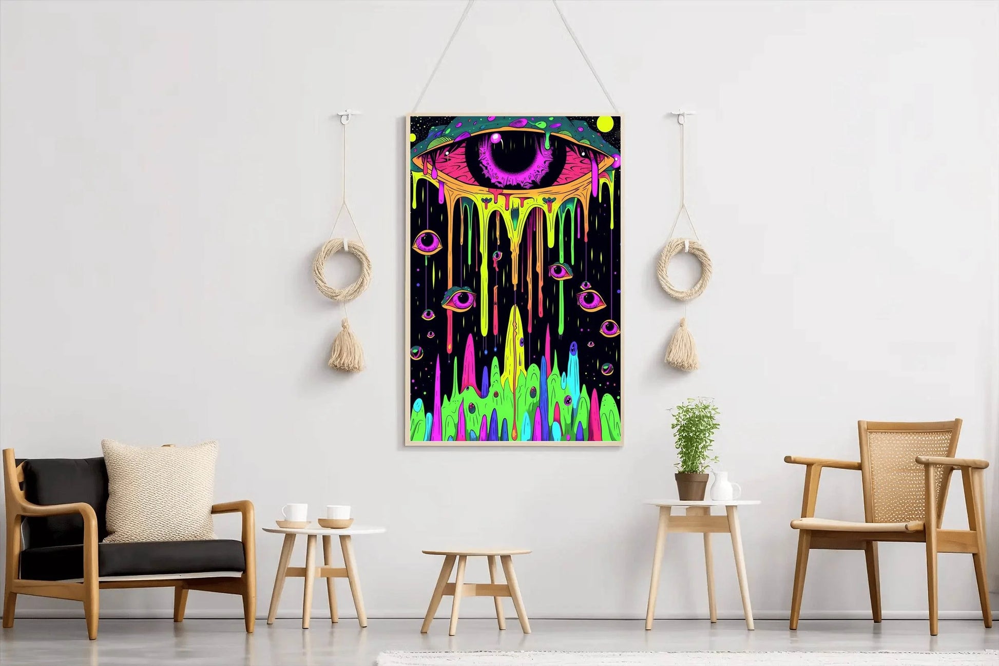 Neon Psychedelic Eye Wall Art - beink online art store