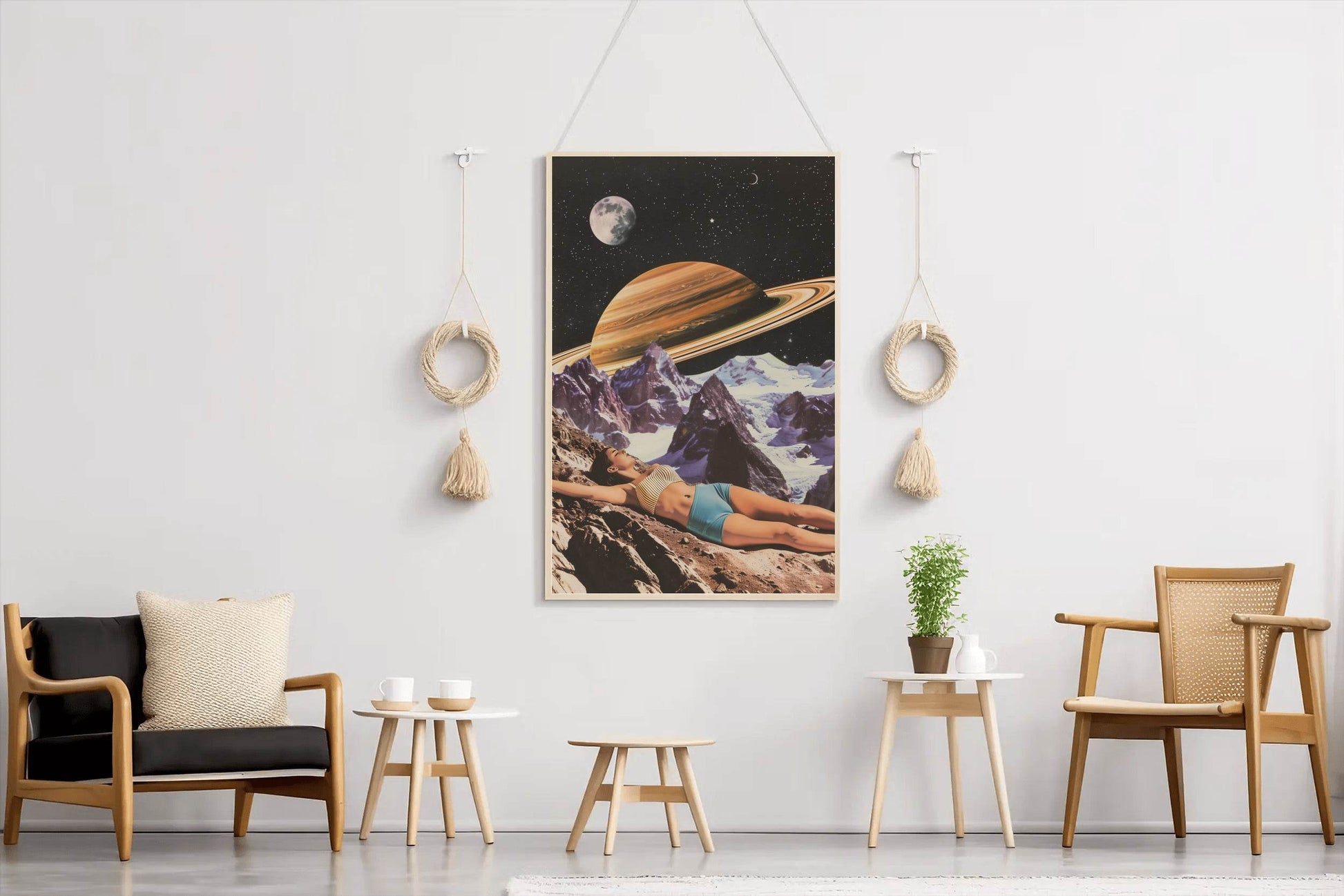 Woman Sleeping in Space Wall Art - beink online art store