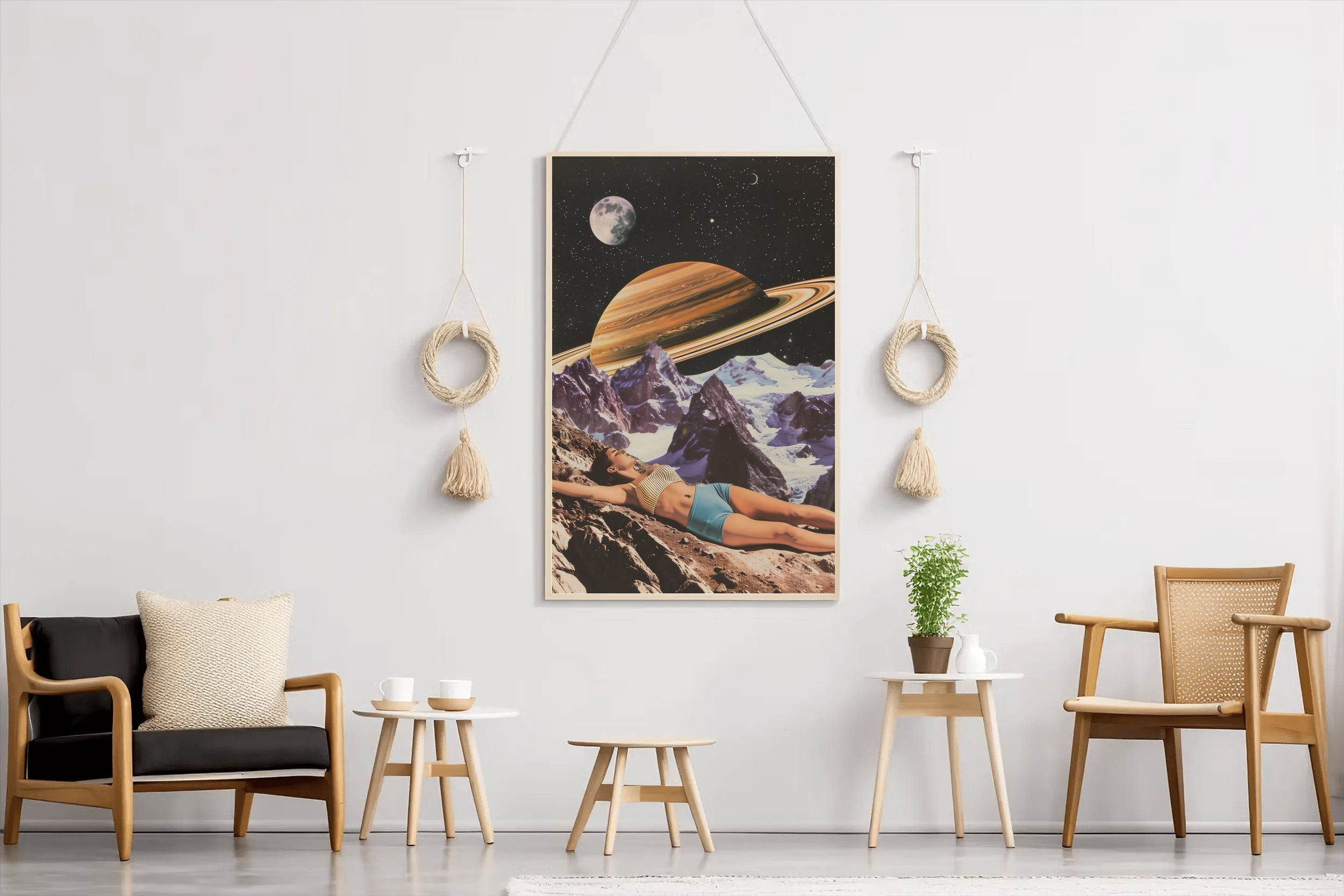 Woman Sleeping in Space Wall Art - beink online art store