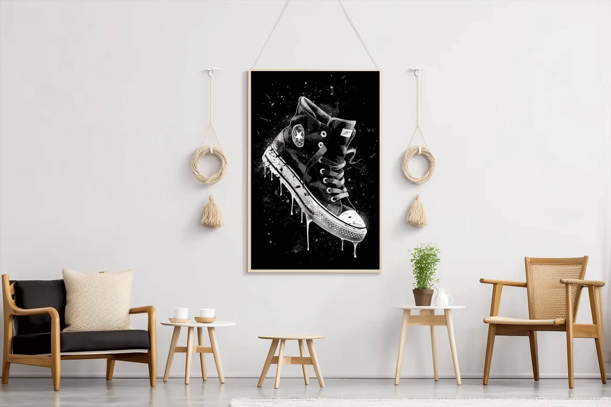 Shoes Black Ankle Boots Wall Art - beink online art store