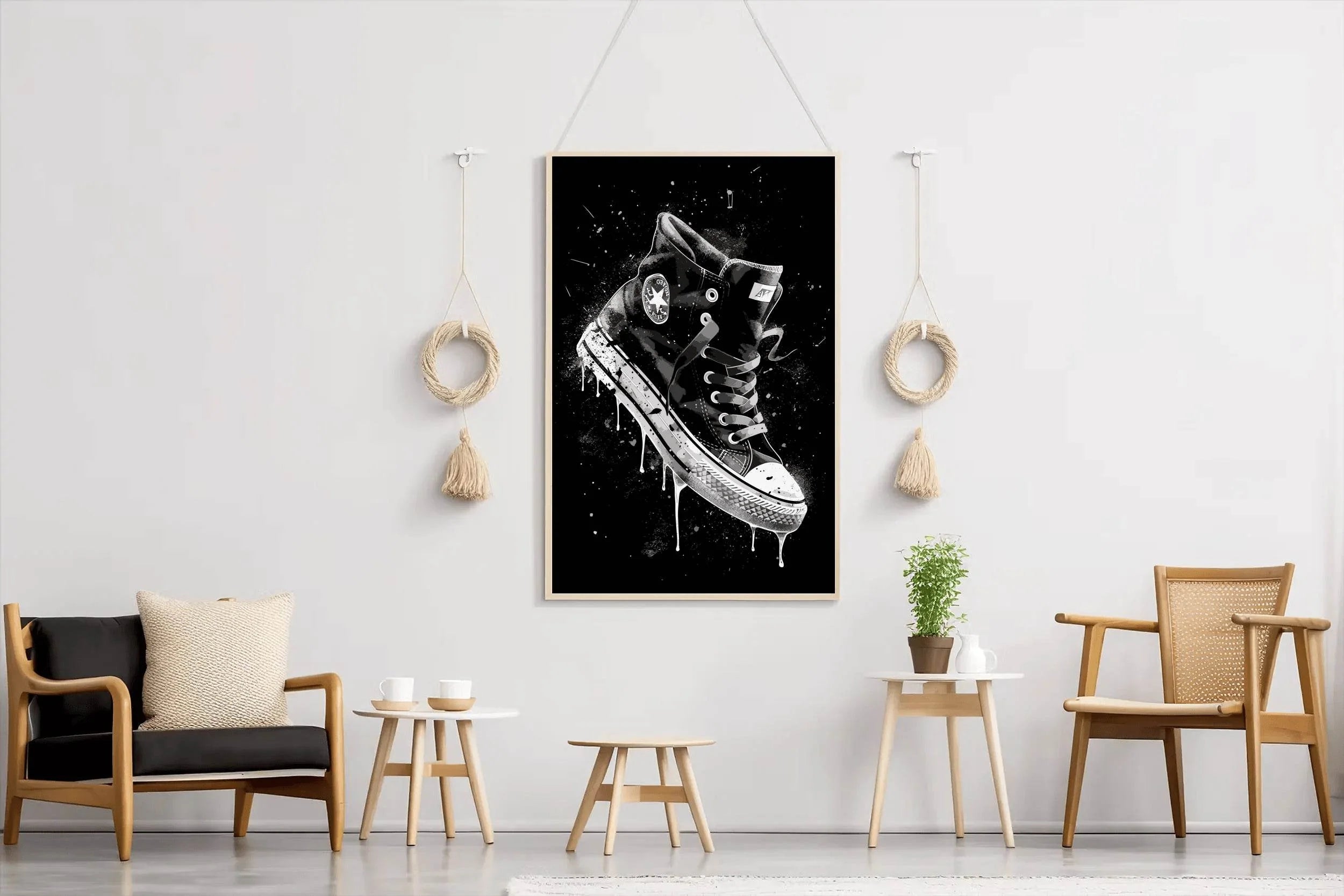 Shoes Black Ankle Boots Wall Art - beink online art store