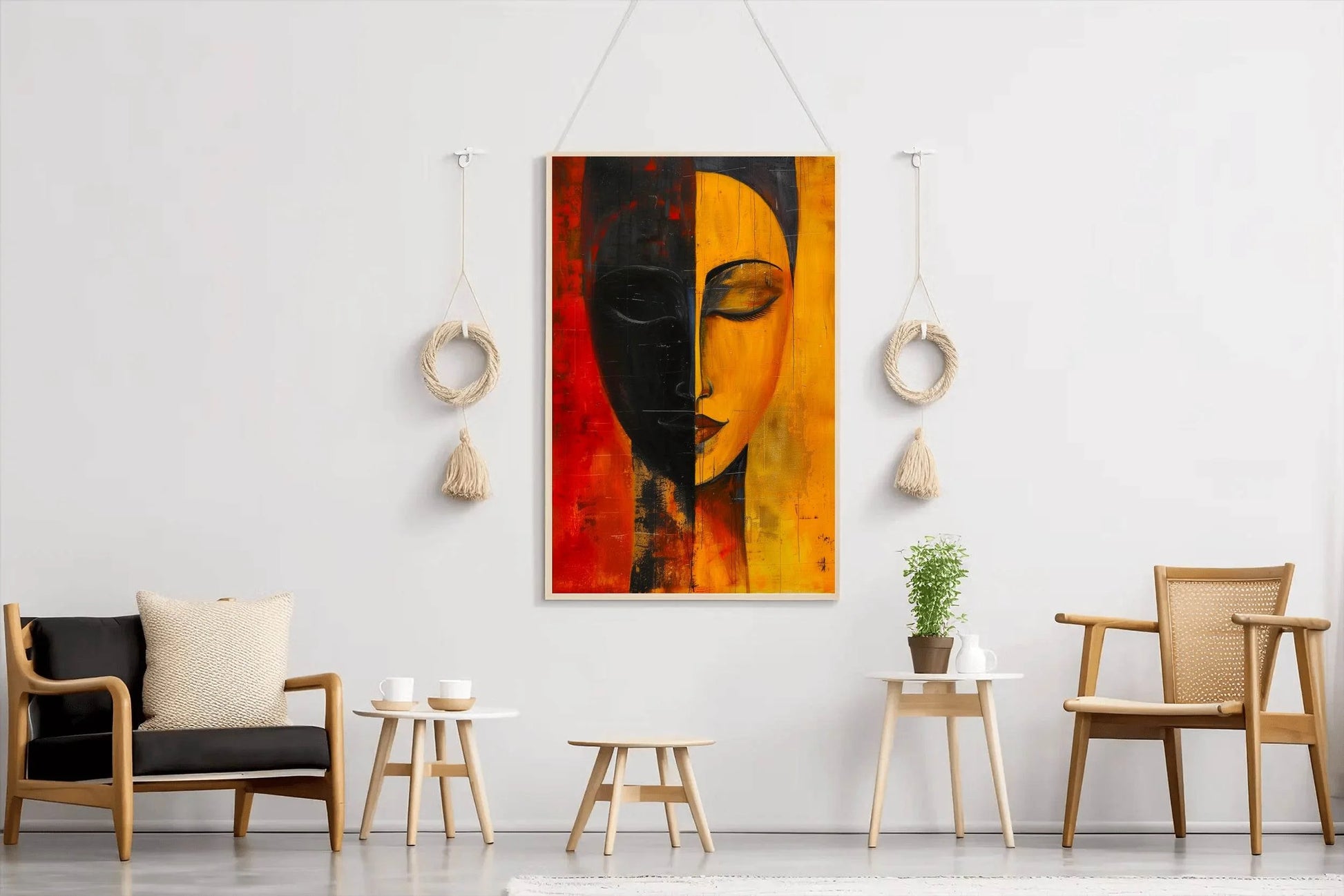 Two Faced Woman Canvas Wall Art - beink online art store