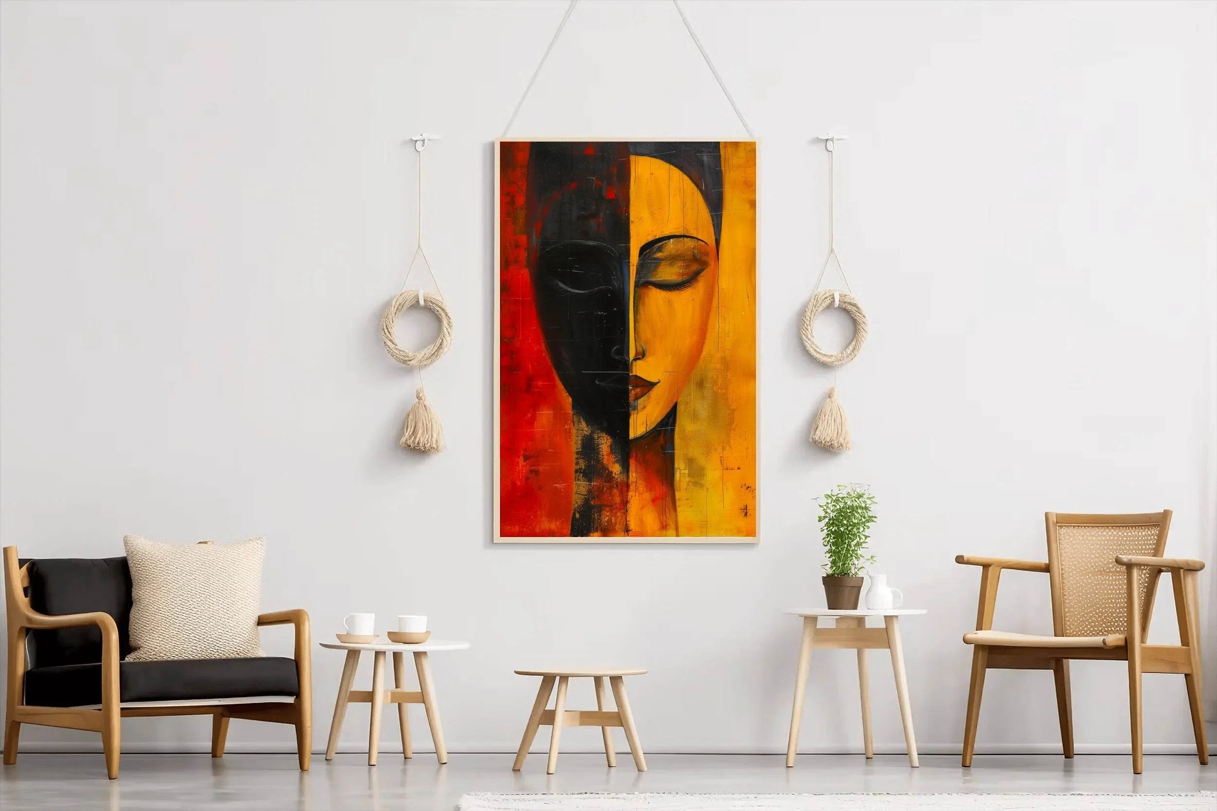 Two Faced Woman Canvas Wall Art - beink online art store