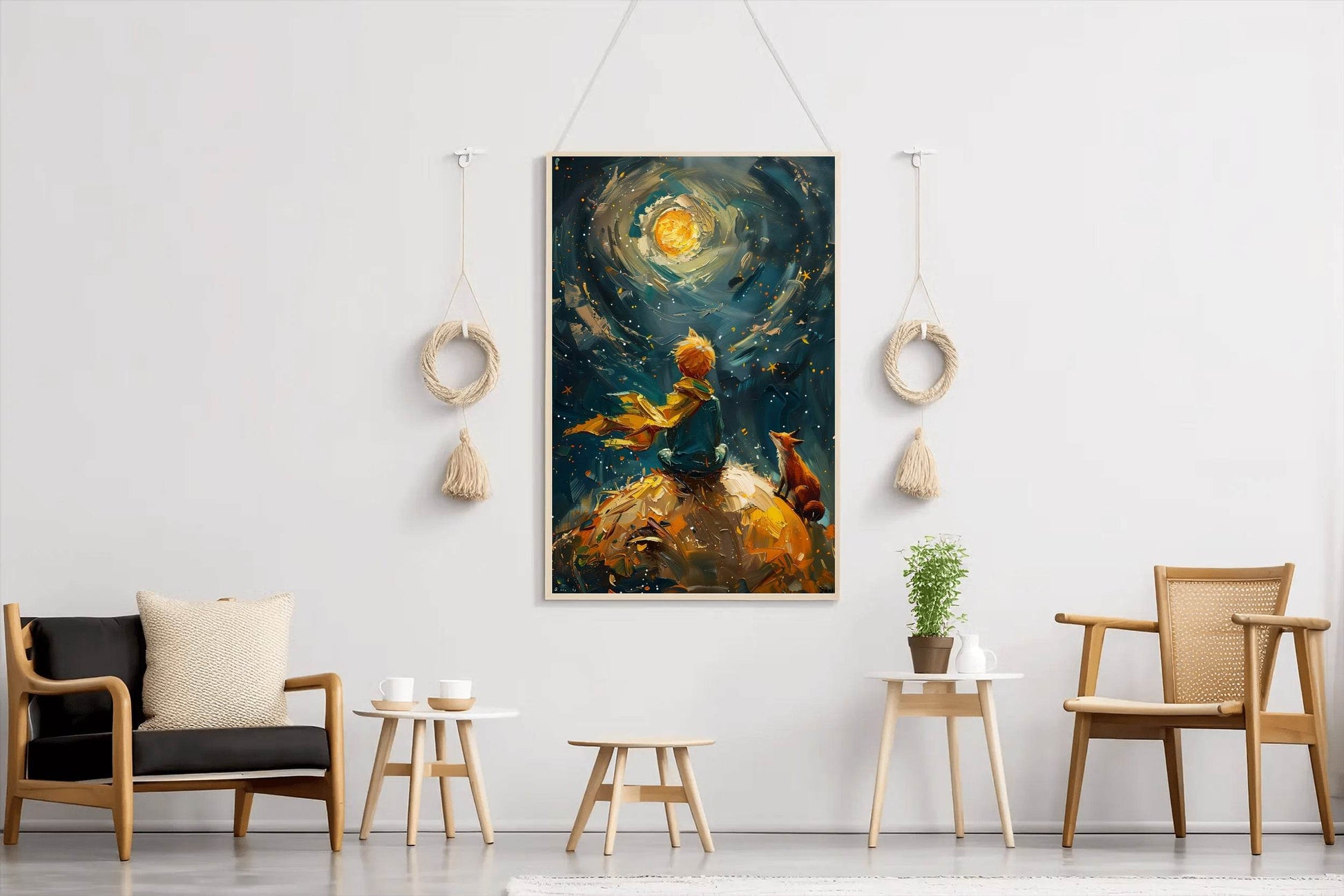Oil Painting of a Boy and a Fox - beink online art store