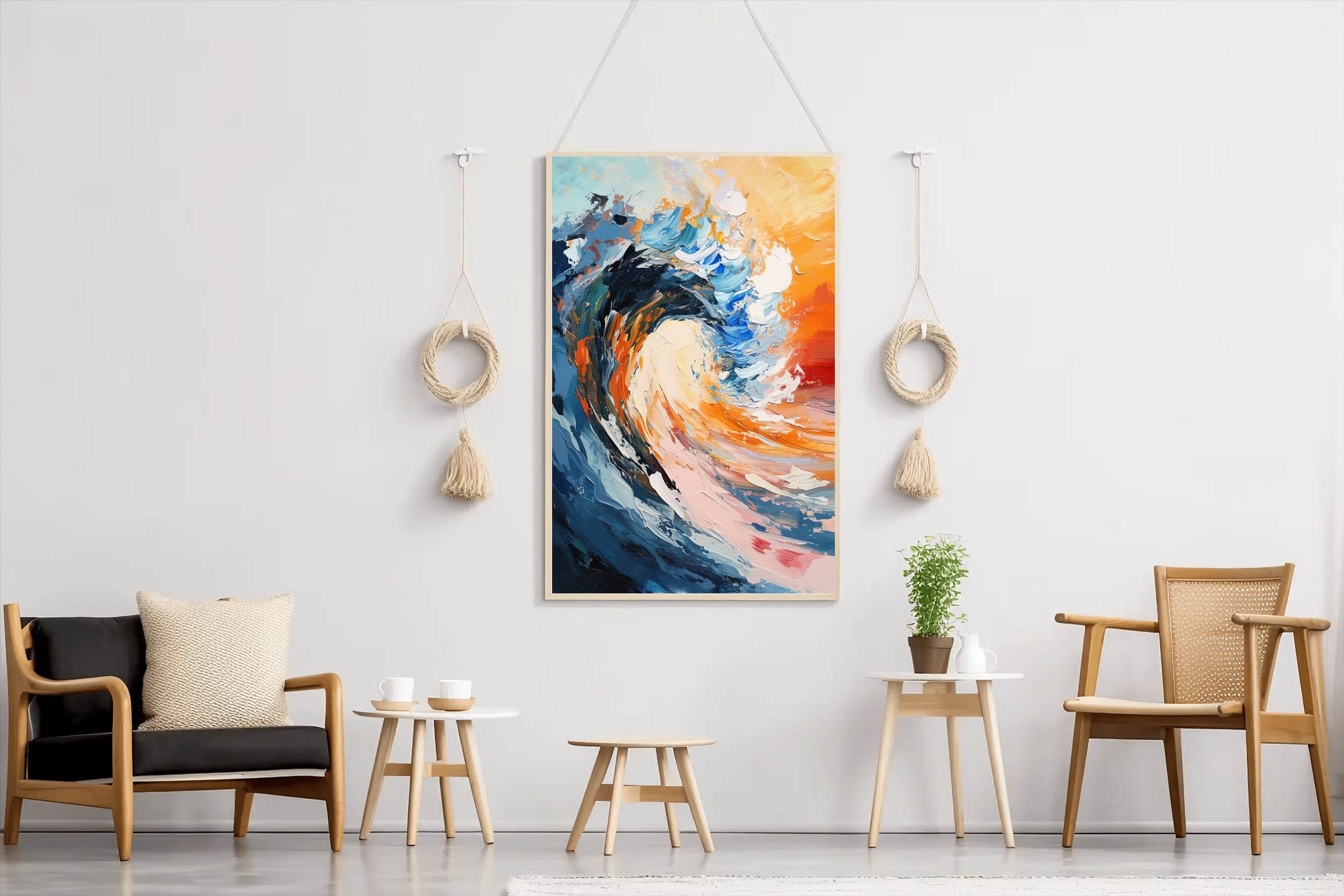 Watercolor Painting of Sea Waves Wall Art - beink online art store