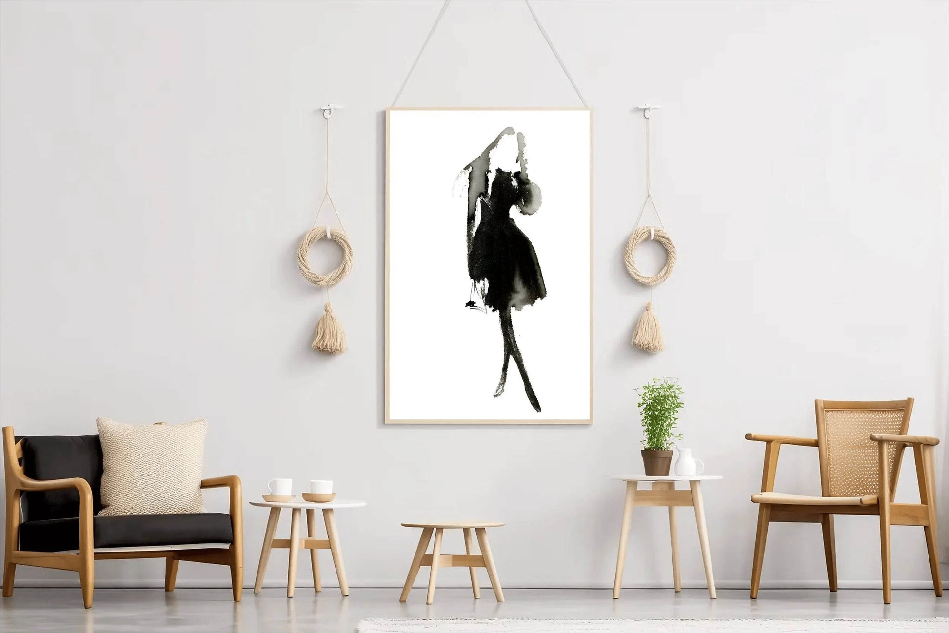 Ink-Washed Elegance - Graceful Form Woman Art - beink online art store