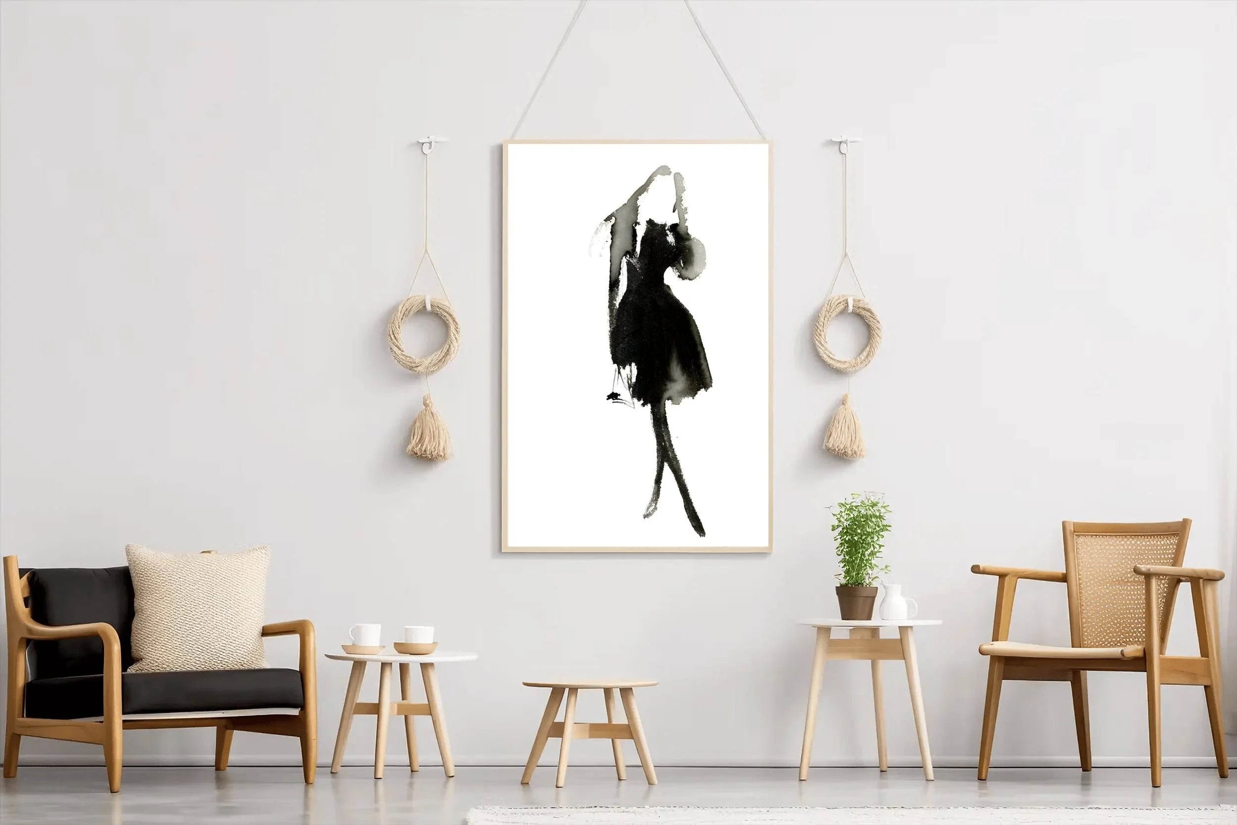 Ink-Washed Elegance - Graceful Form Woman Art - beink online art store