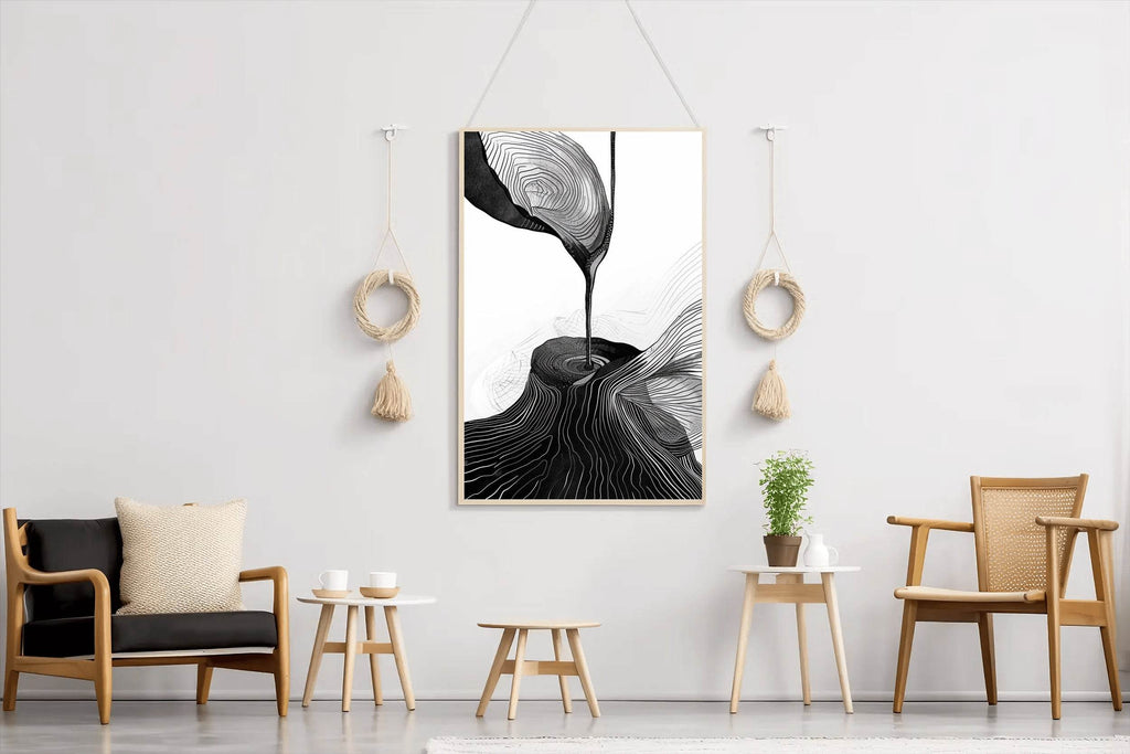 Cosmic Flow Ink Drawing Modern Wall Art - beink online art store