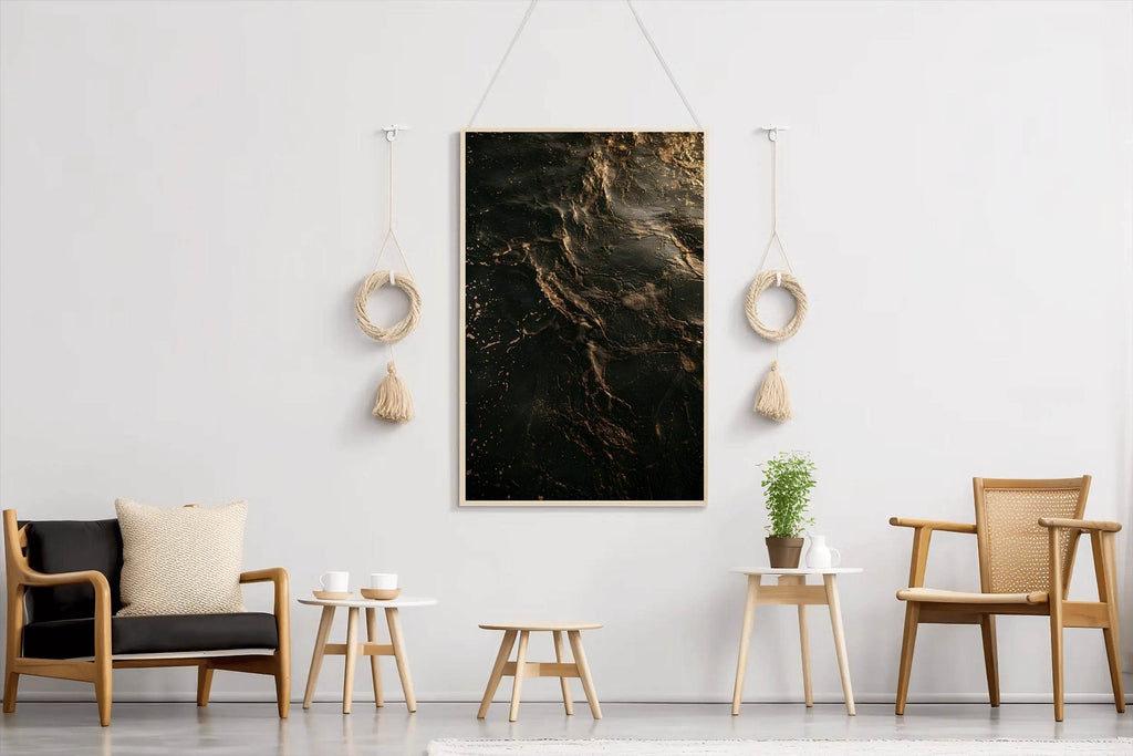 Glass Surface With Gold and Black Texture Wall Art - beink online art store