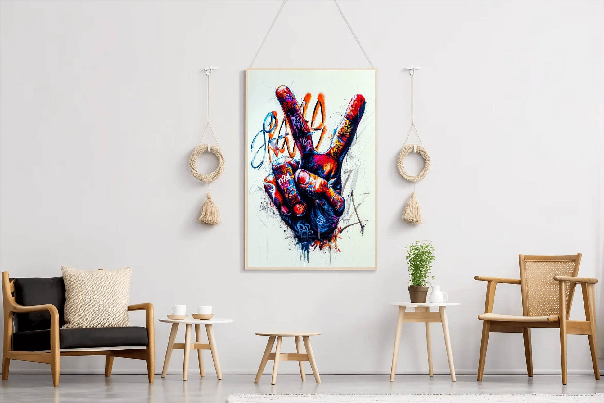 Peace Sign Graffiti Wall Art - beink online art store