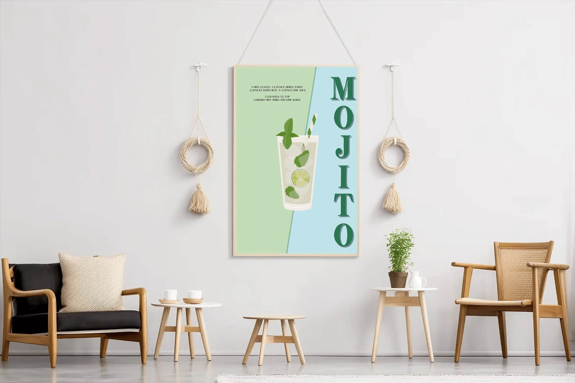 Mojito Cocktail With Ice Wall Art - beink online art store