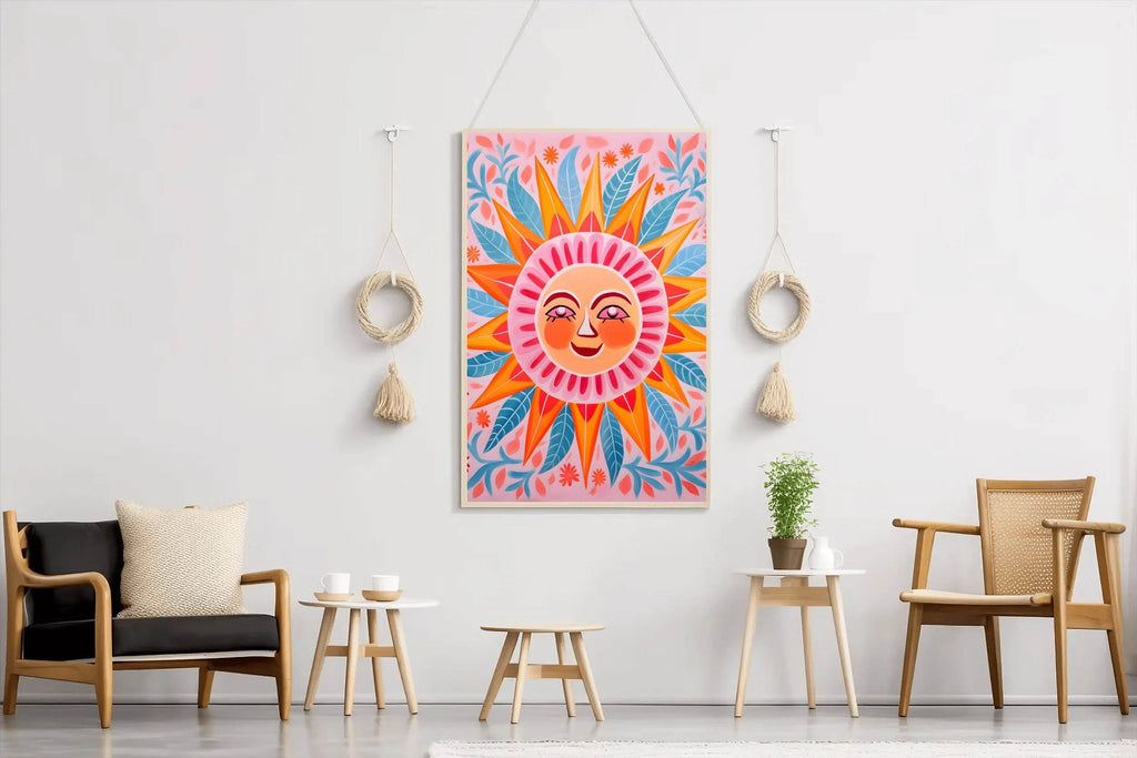 Mystical Smiling Sun Wall Art - beink online art store