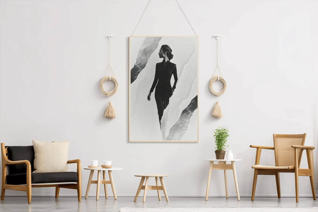 The Woman In Black In The Shadows Wall Art - beink online art store