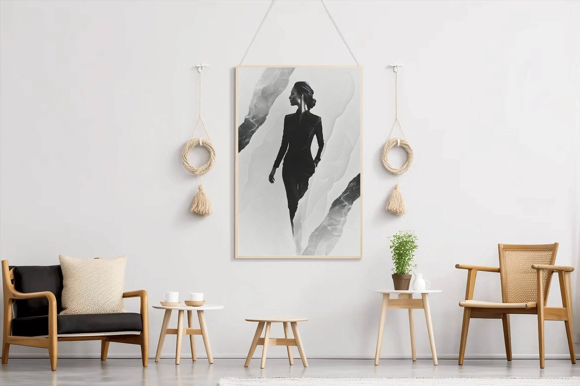 The Woman In Black In The Shadows Wall Art - beink online art store