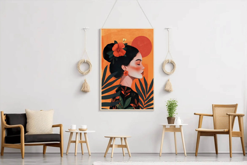 Anime Woman in The Sunset Wall Art - beink online art store