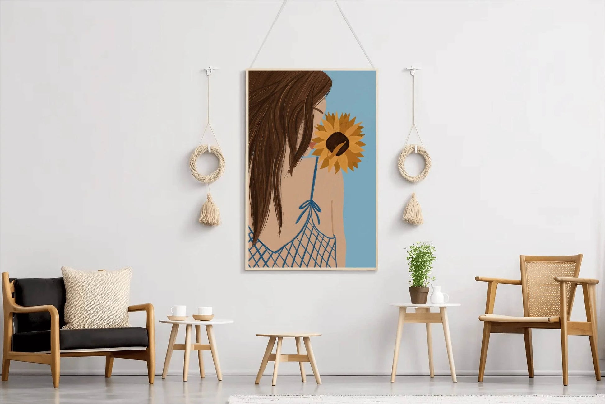 Girl With a Sunflower Wall Art - beink online art store