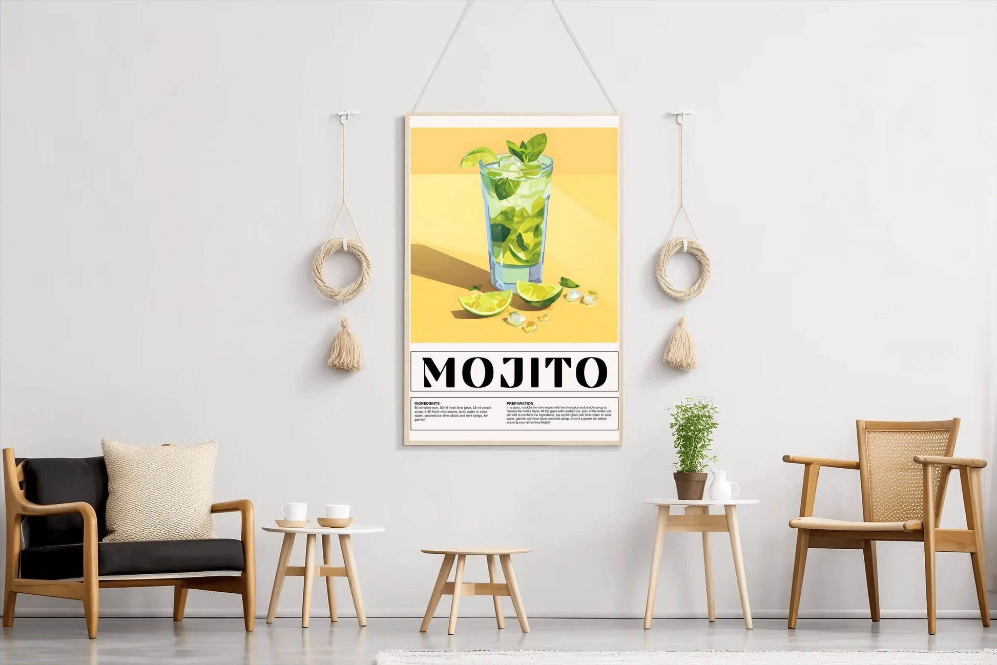 Glass of Mojito Cocktail Wall Art - beink online art store