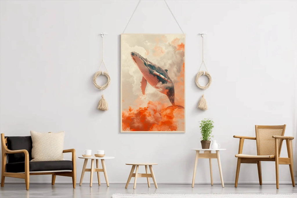 Fantasy Whale in Sky Animal Wall Art - beink online art store