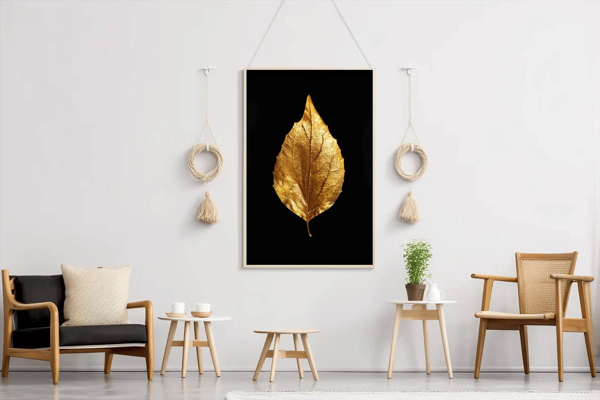 Golden And Black Dry Leave - beink online art store