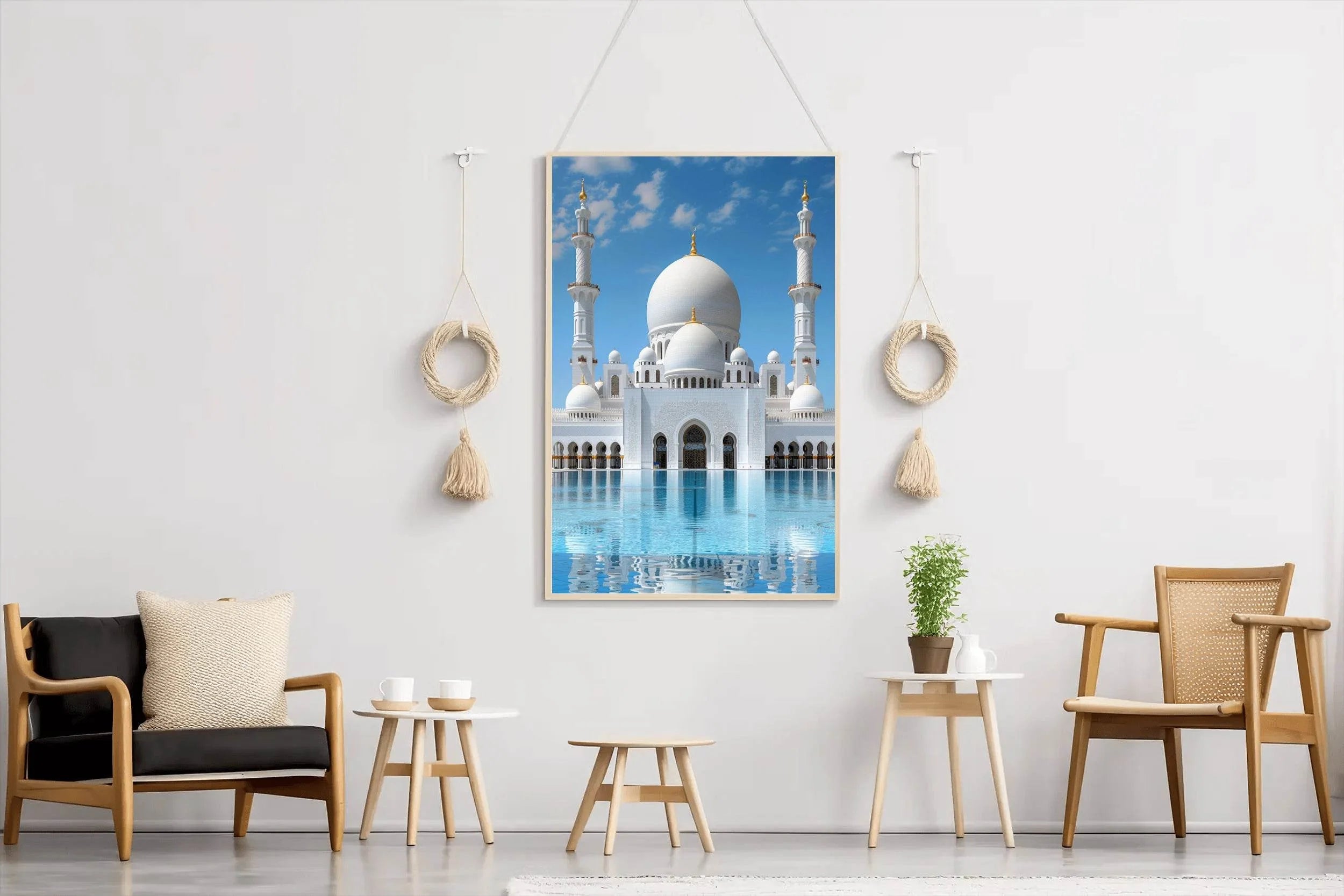 White Mosque surrounded by Water Wall Art - beink online art store