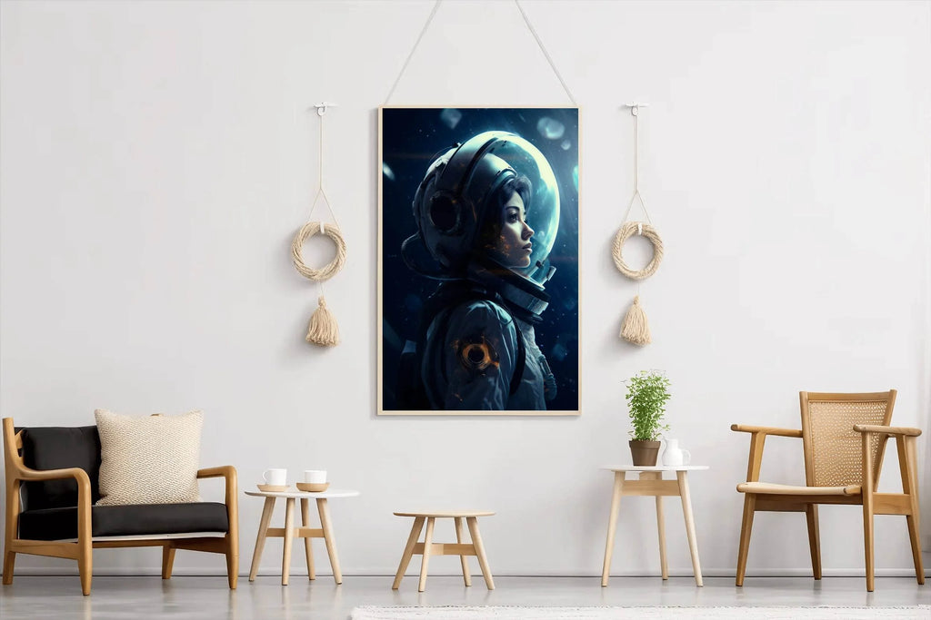 Female Astronaut portrait from side Wall Art - beink online art store