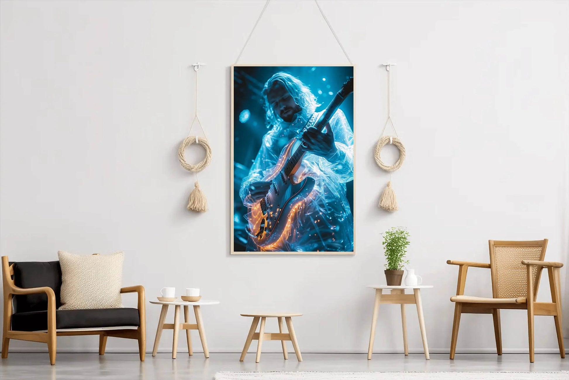 Ice Sketch Guitar Player Walll Art - beink online art store