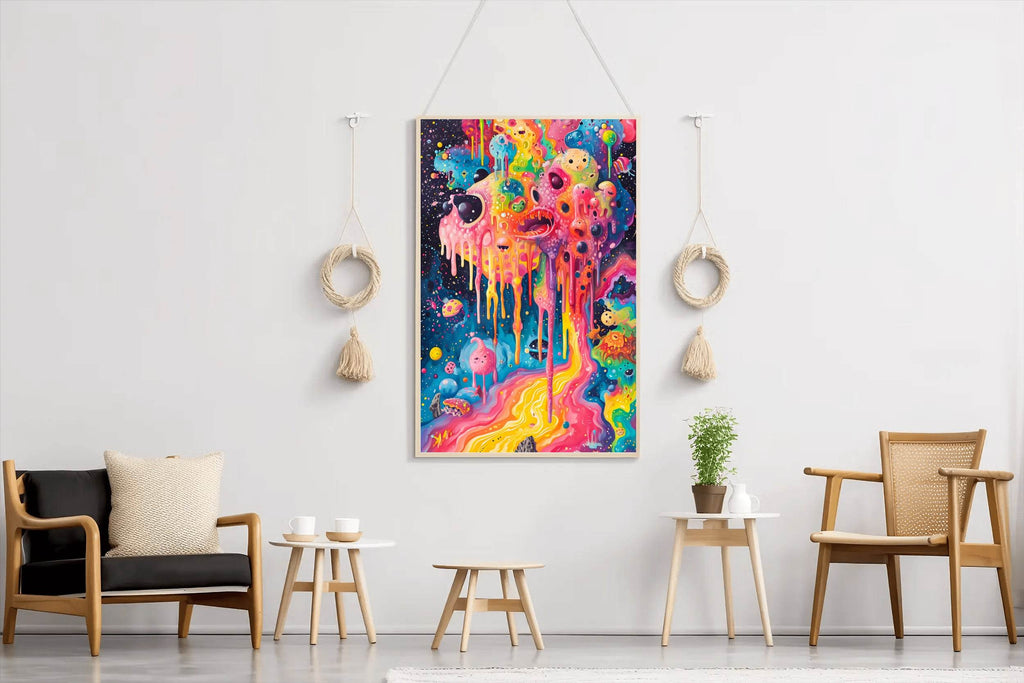 Brightly Colored Psychedelic Painting of a Monster Wall Art - beink online art store