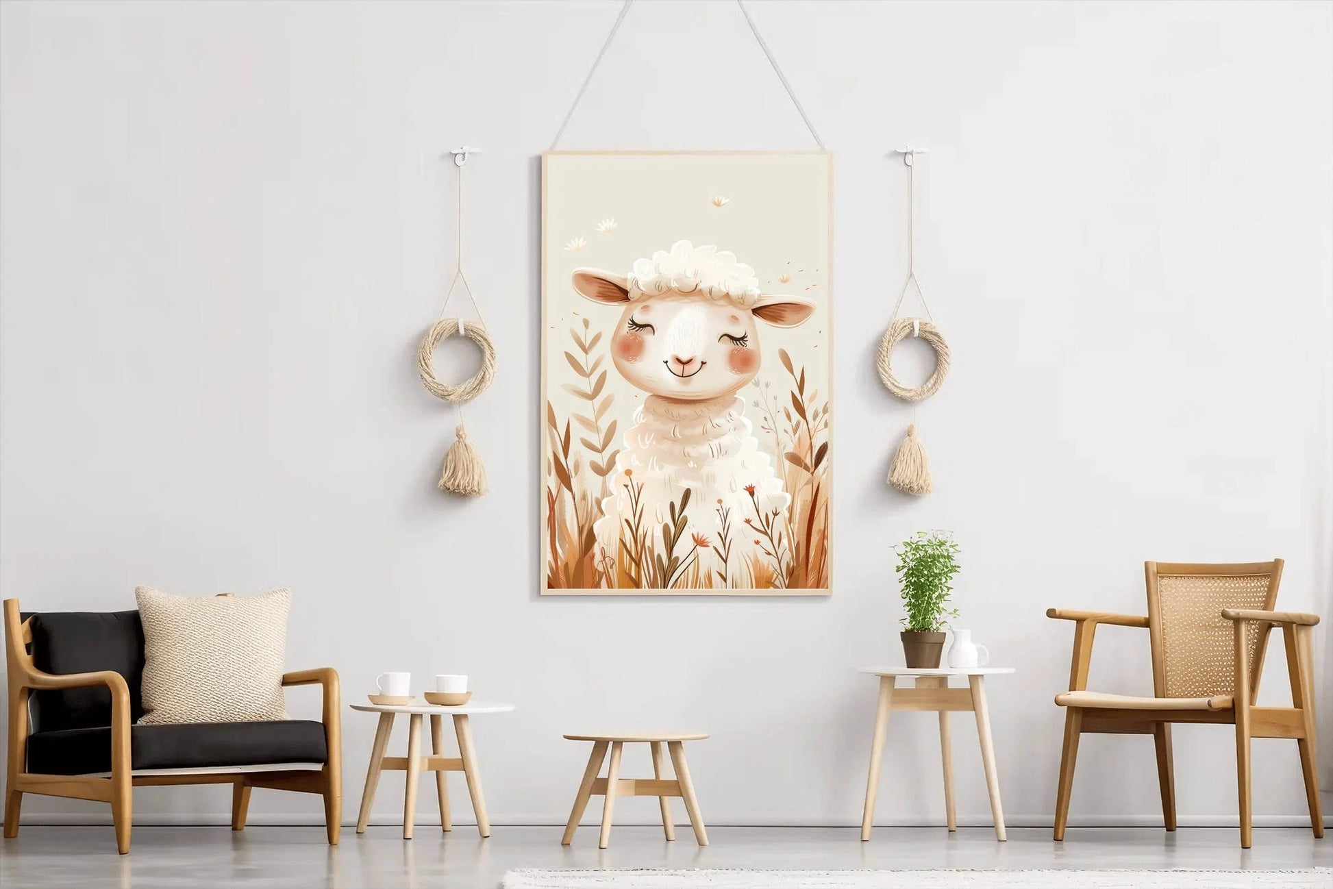 Cute Sheep Illustration Wall Art - beink online art store