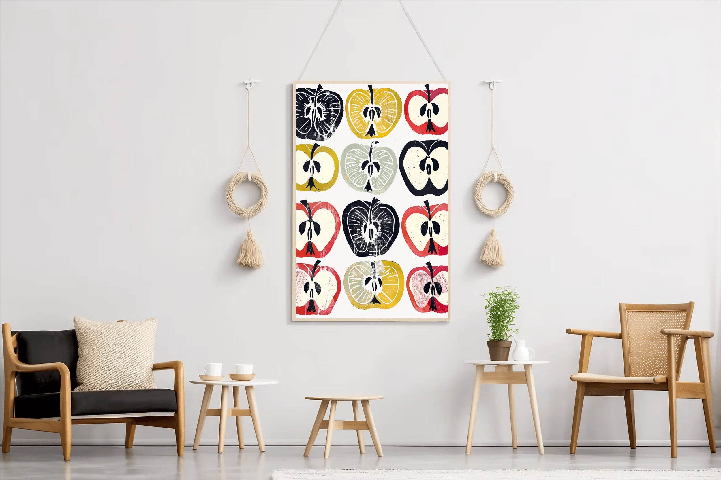 Colorful Apple Cross-Sections Wall Art - beink online art store