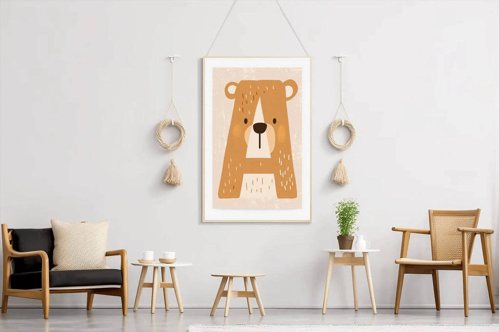 Alphabetical Shape of Cartoon Bear - beink online art store