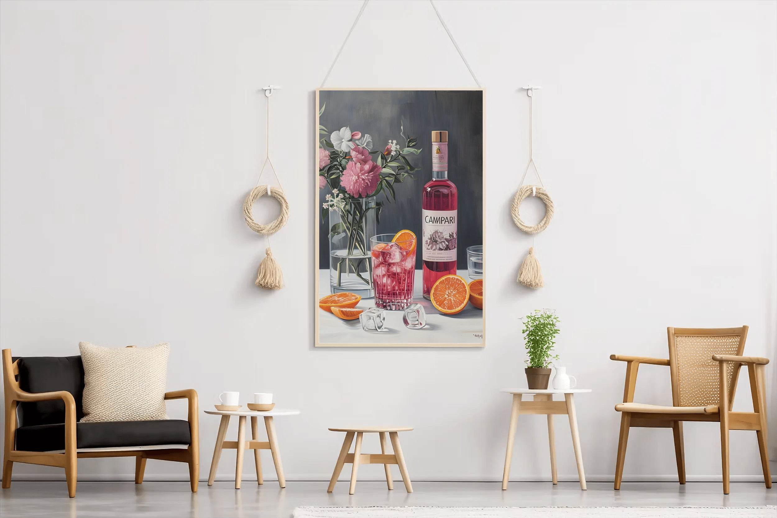 Red Campari Cocktail Wall Art - beink online art store