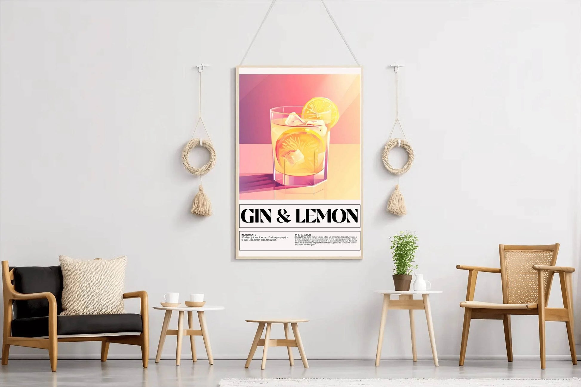 Lemon Gin Drink Wall Art - beink online art store