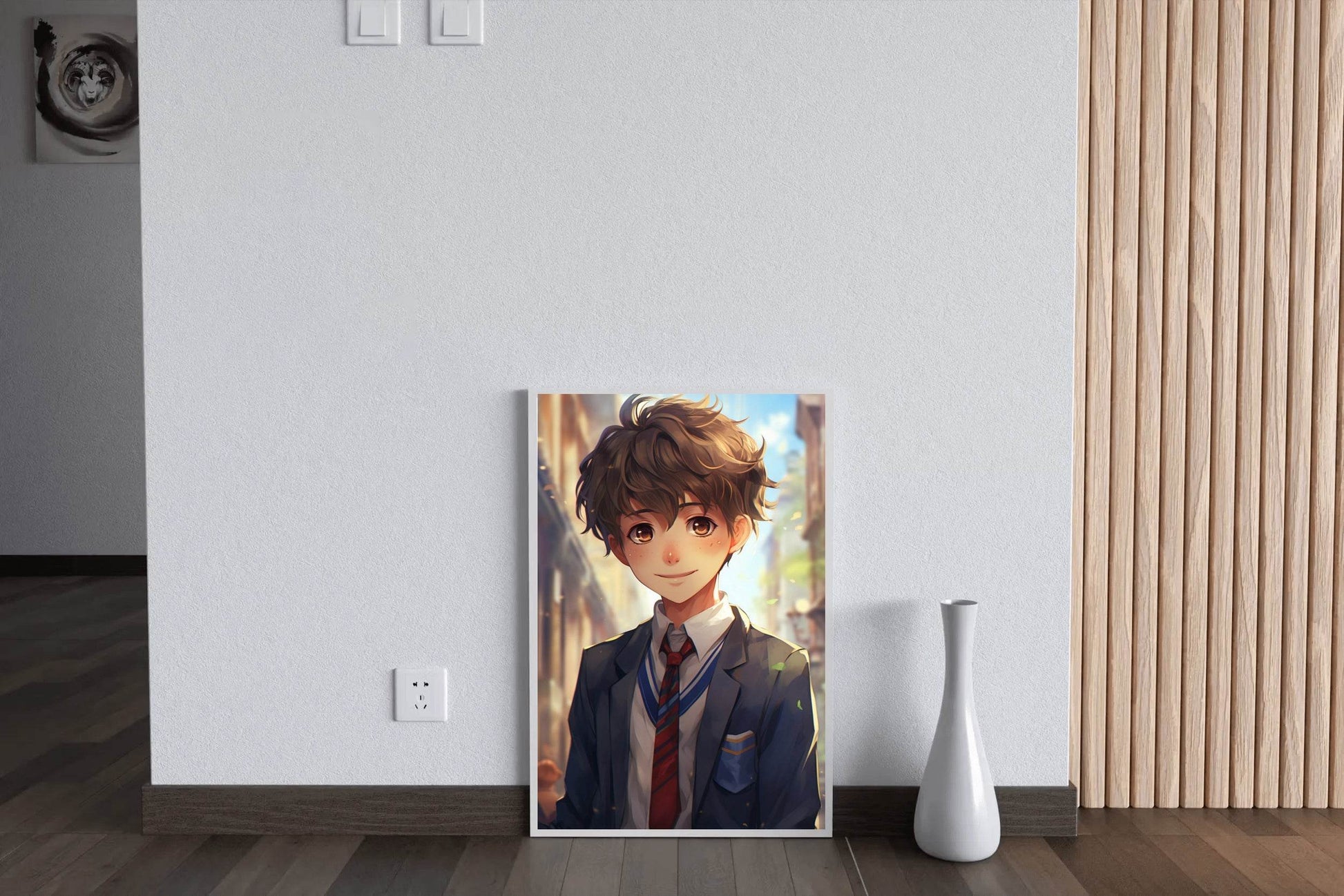 Anime style portrait of young Student school in Uniform Wall Art - beink online art store