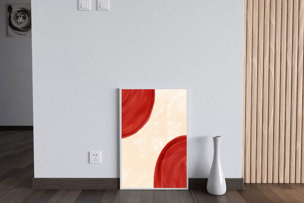 Red Semicircle Wall Art - beink online art store