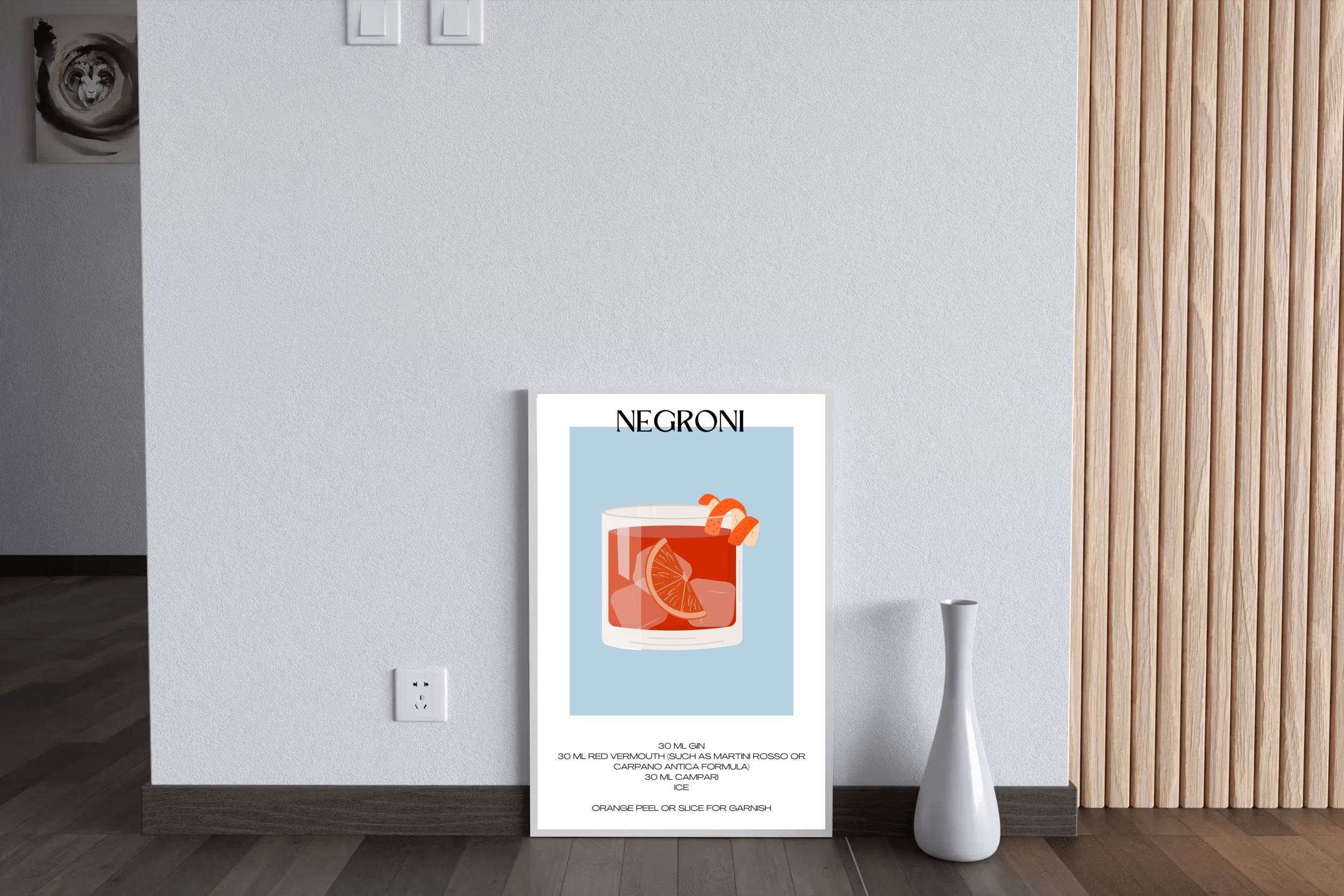 Negroni Cocktail Wall Art - beink online art store
