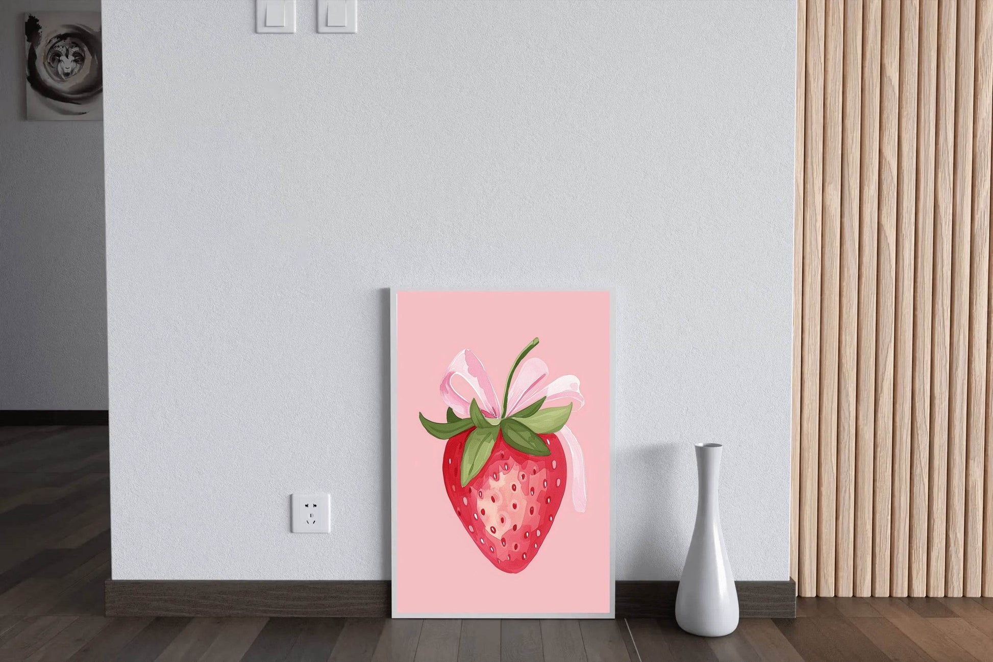 Watercolor Illustration of Ripe Red Strawberry Digital Art - beink online art store