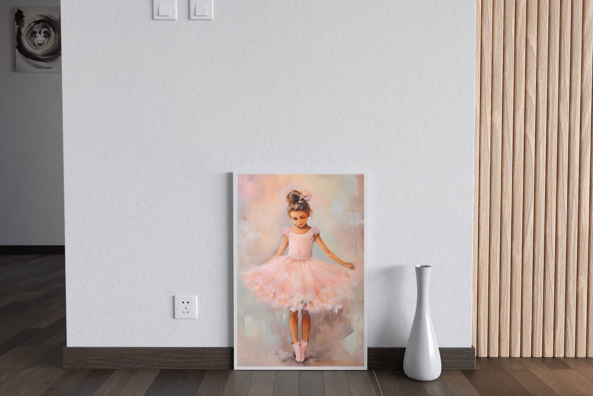 Watercolor Brushed illustration of Girl in Pink Dress - beink online art store