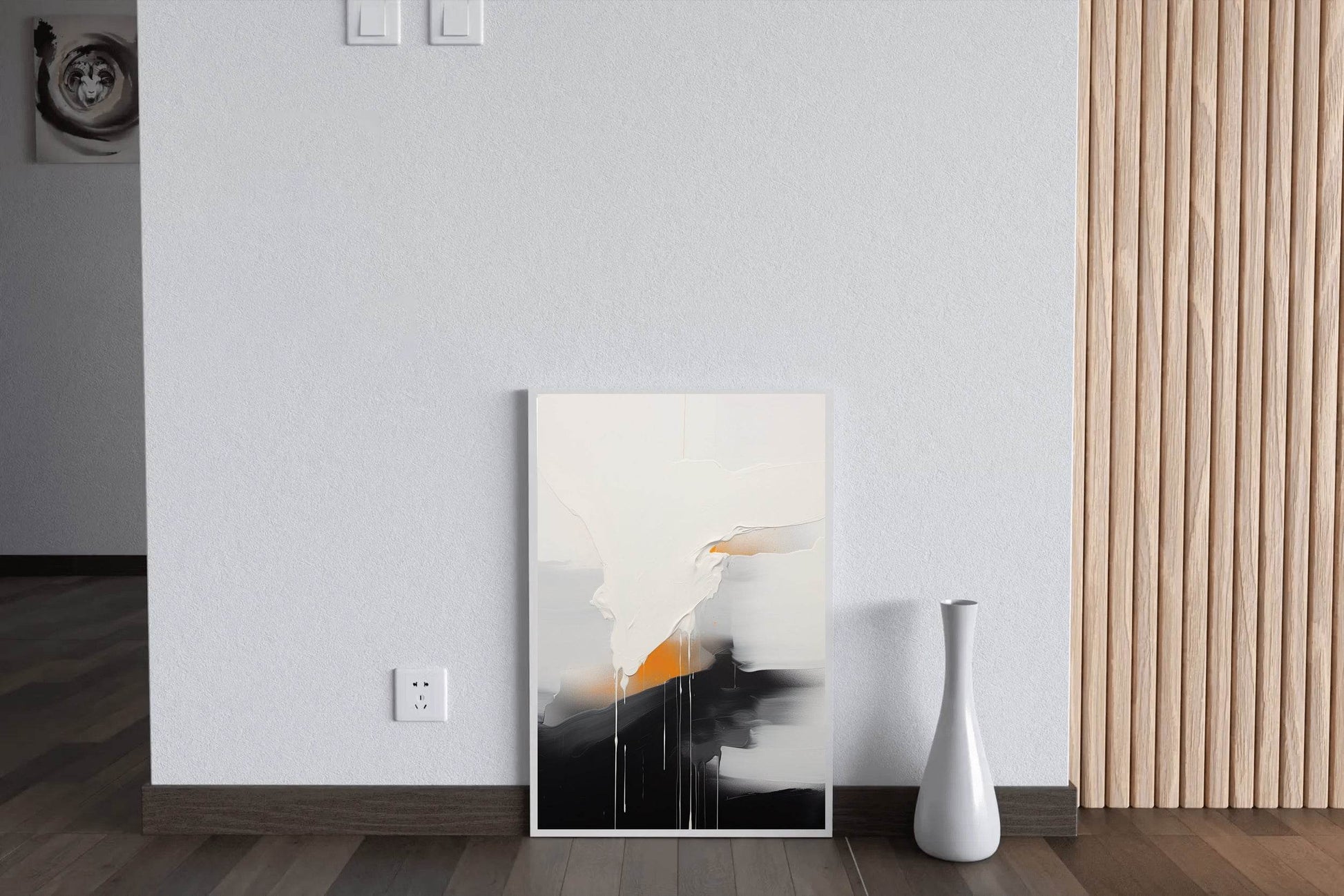 Black and White Brush Stroke Abstract Wall Art - beink online art store