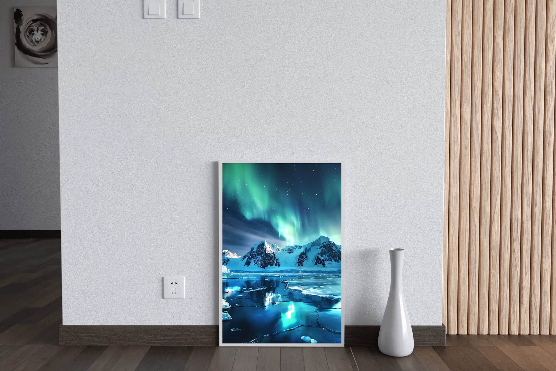 Northern Lights Over Antarctic Peaks wall Art - beink online art store