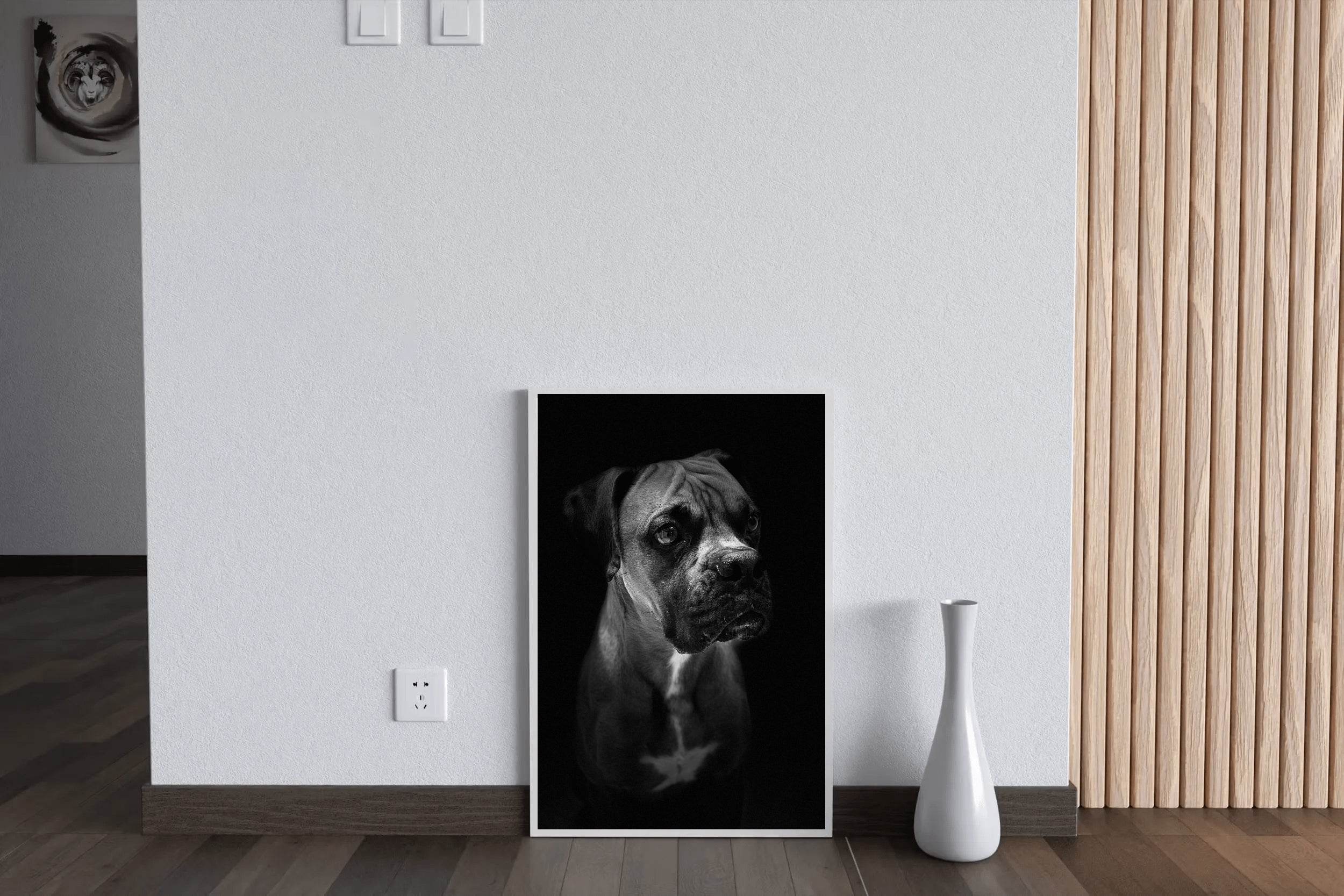 Boxer Dog Black & White Wall Art - beink online art store