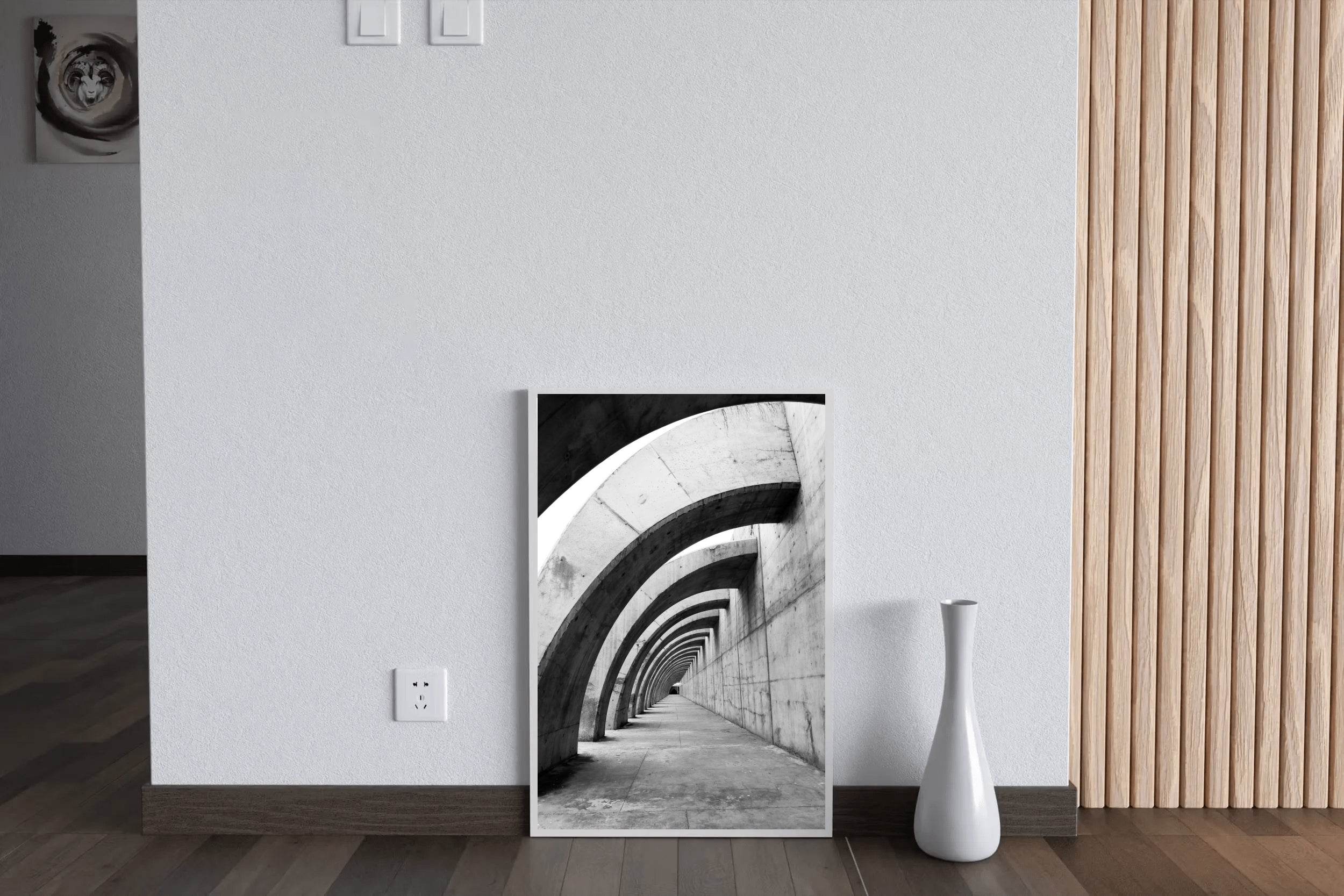 Arch Corridor Black & White Wall Art - beink online art store