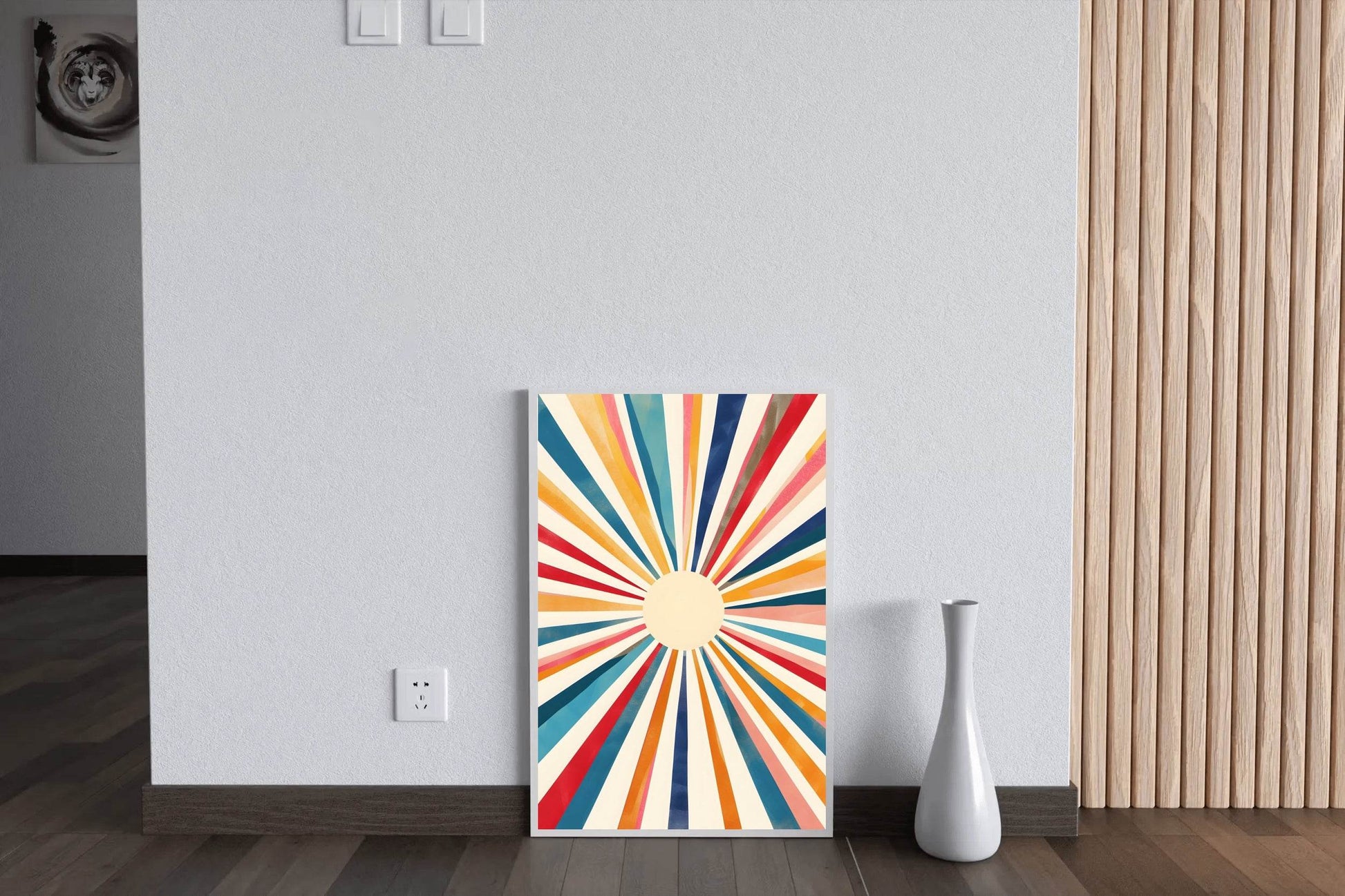 Abstract Sun Ray Retro Background Digital Art - beink online art store
