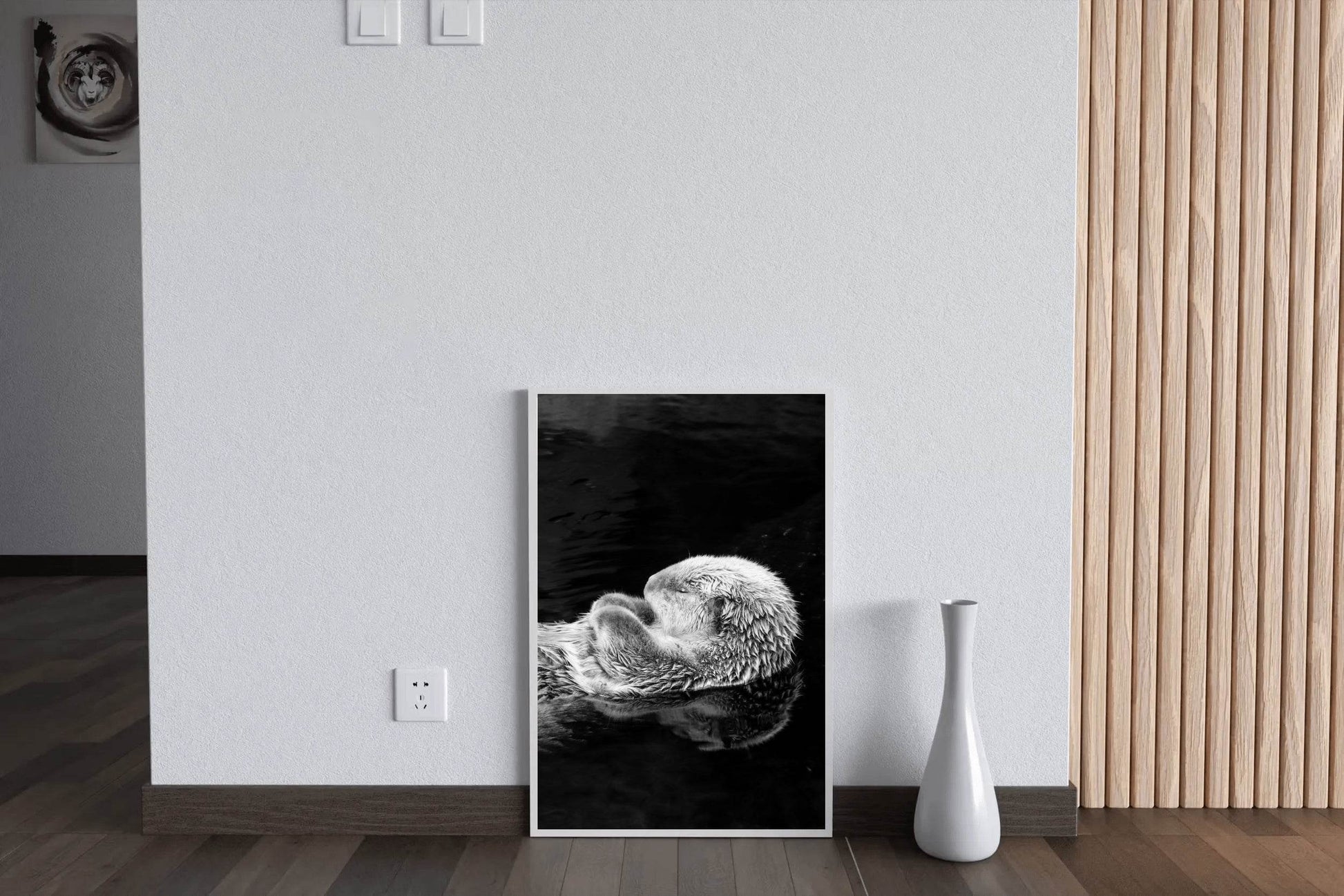 Sea Otter Black & White Wall Art - beink online art store