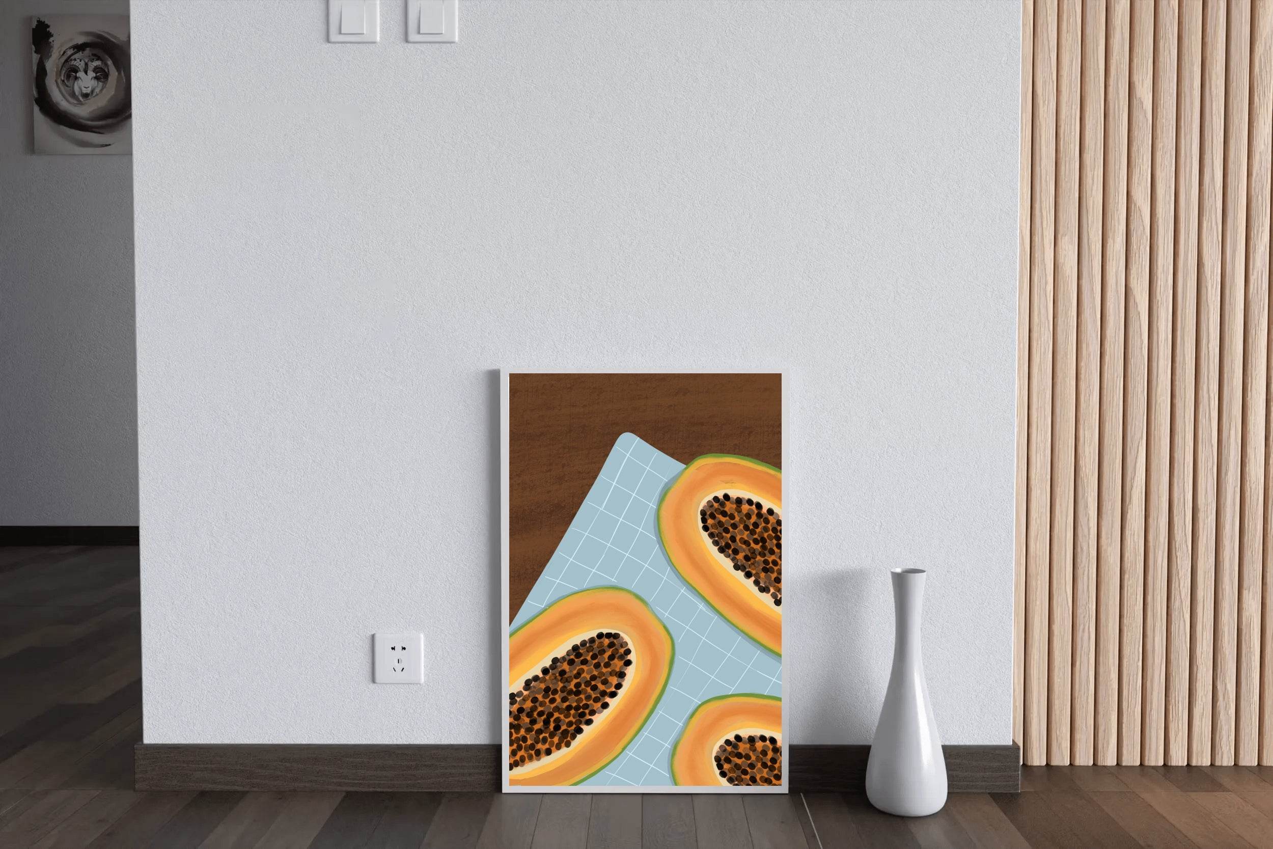 Papaya Fruit Painting Wall Art - beink online art store