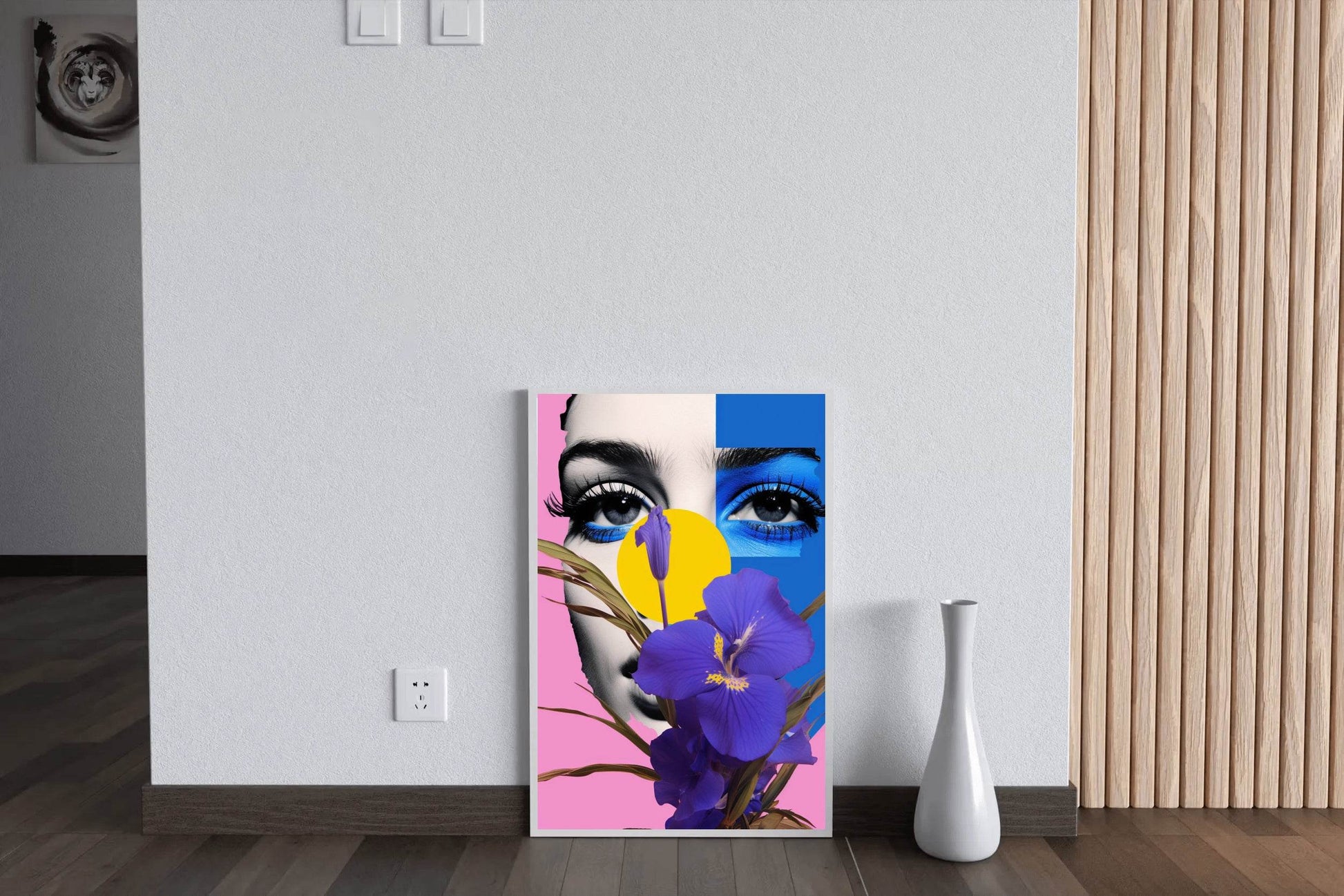 Modern Girl With Flowers Abstract Wall Art - beink online art store