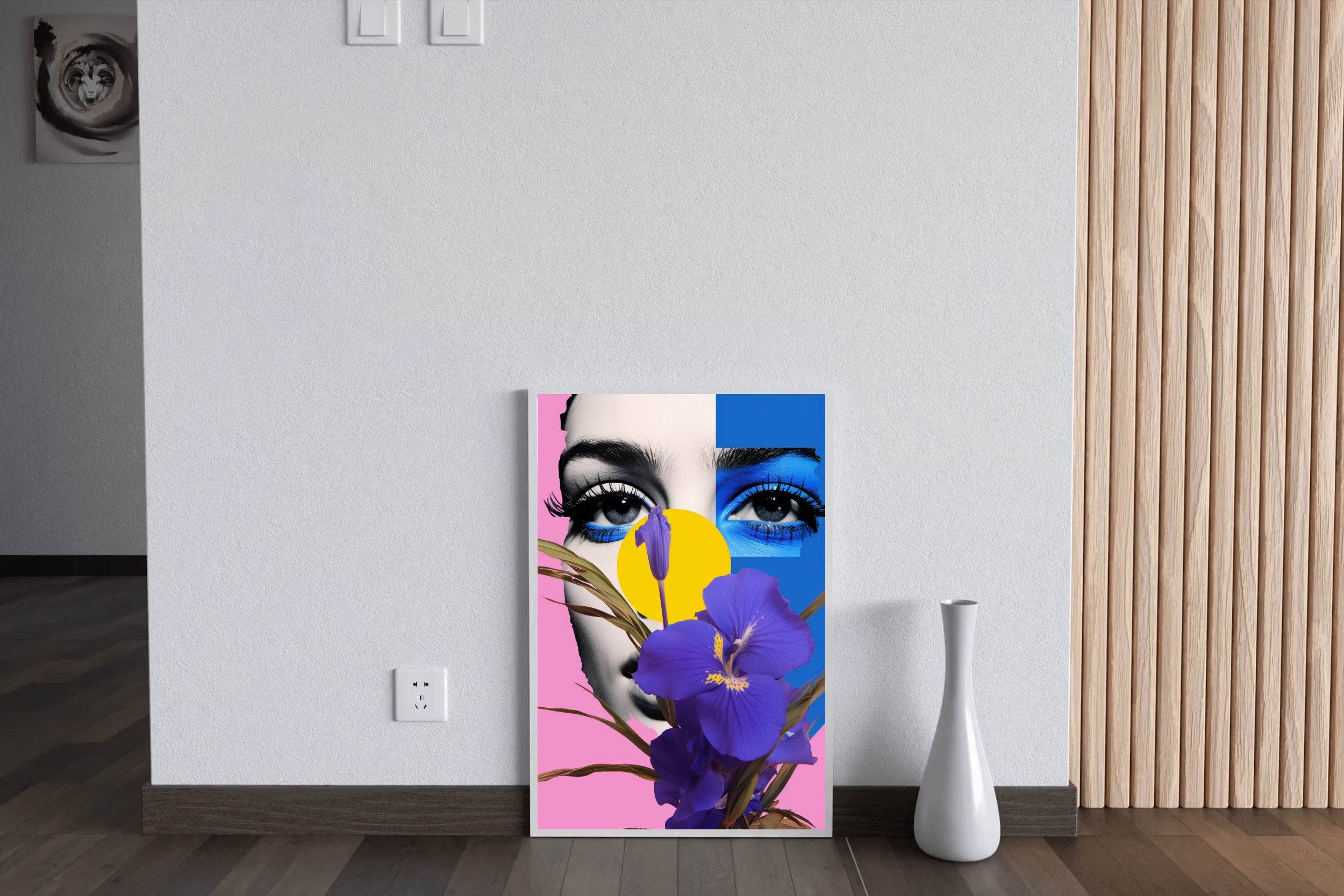 Modern Girl With Flowers Abstract Wall Art - beink online art store