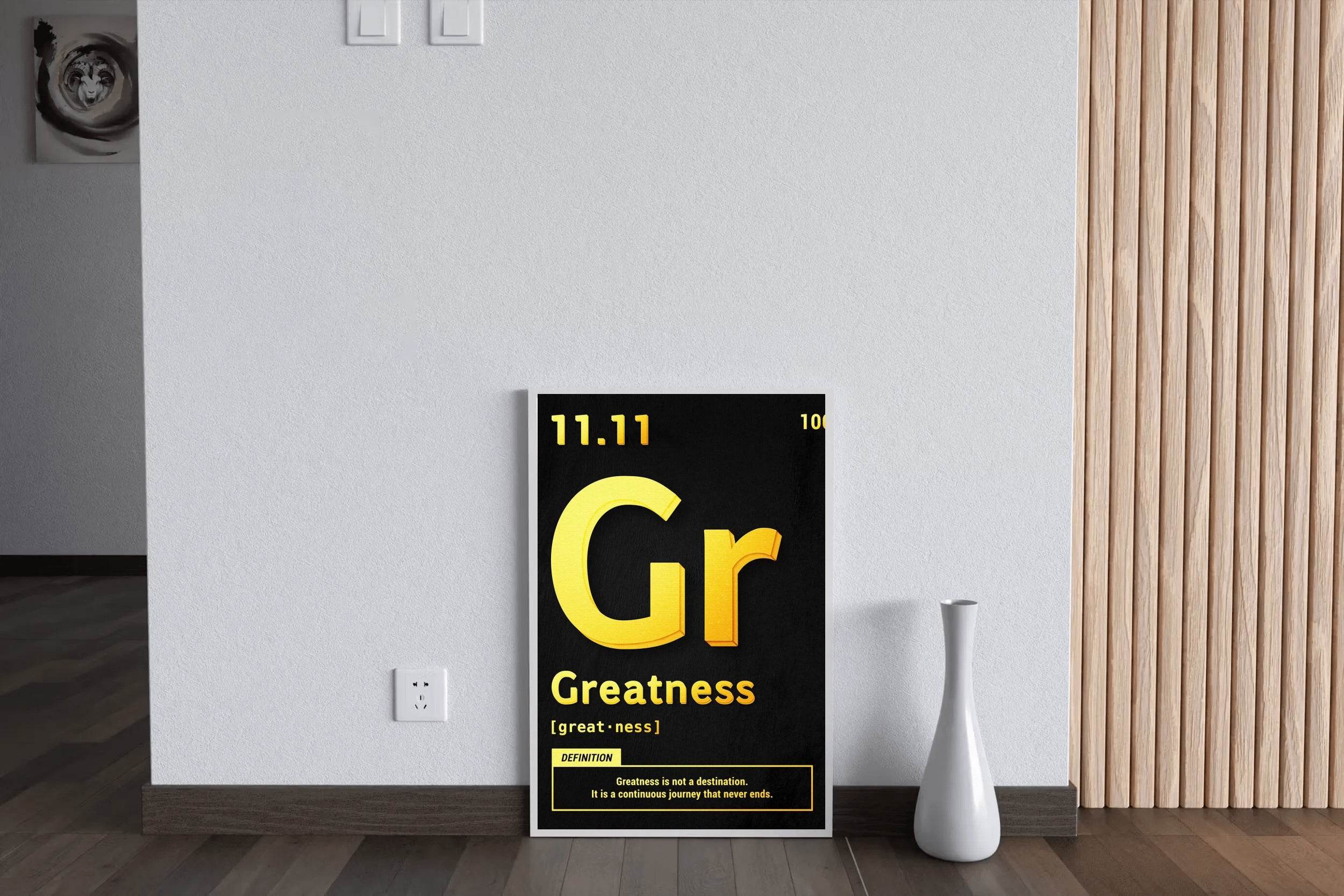 11.11 Greatness Motivational Gold Wall Art - beink online art store